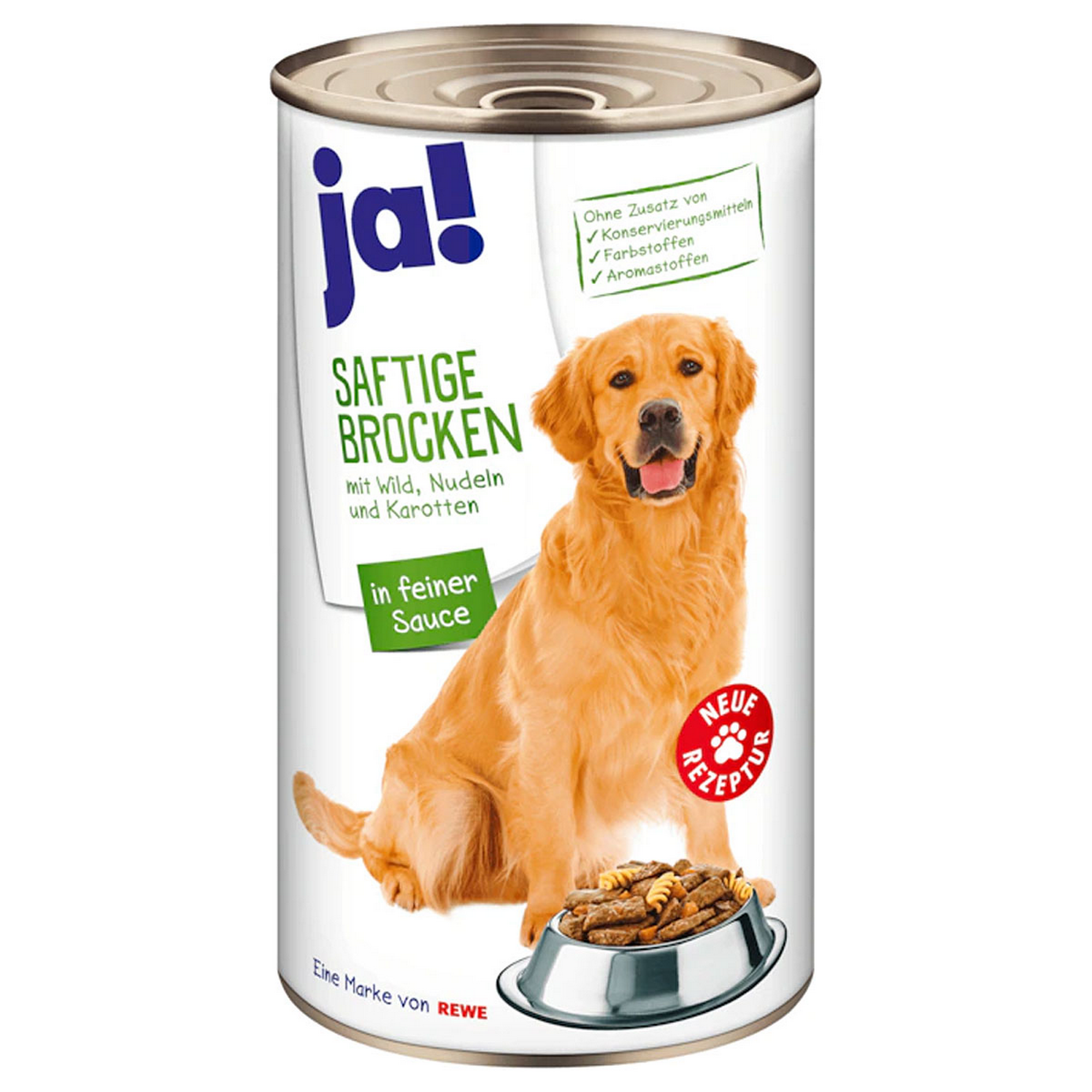 Hundenassfutter 'saftige Brocken' mit Wild, Nudeln und Karotten, 1240 g + product picture