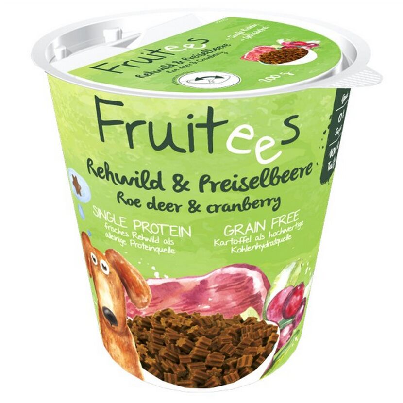Hundetrockenfutter 'Dog Snack Fruitees' Rehwild und Preiselbeeren 200 g