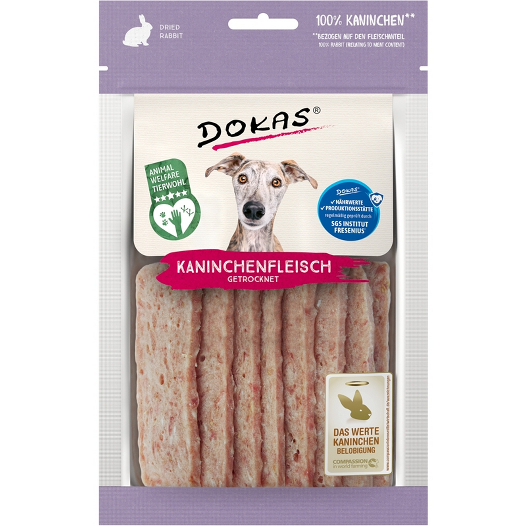 Hundefutter Kaninchenfleisch getrocknet 70 g