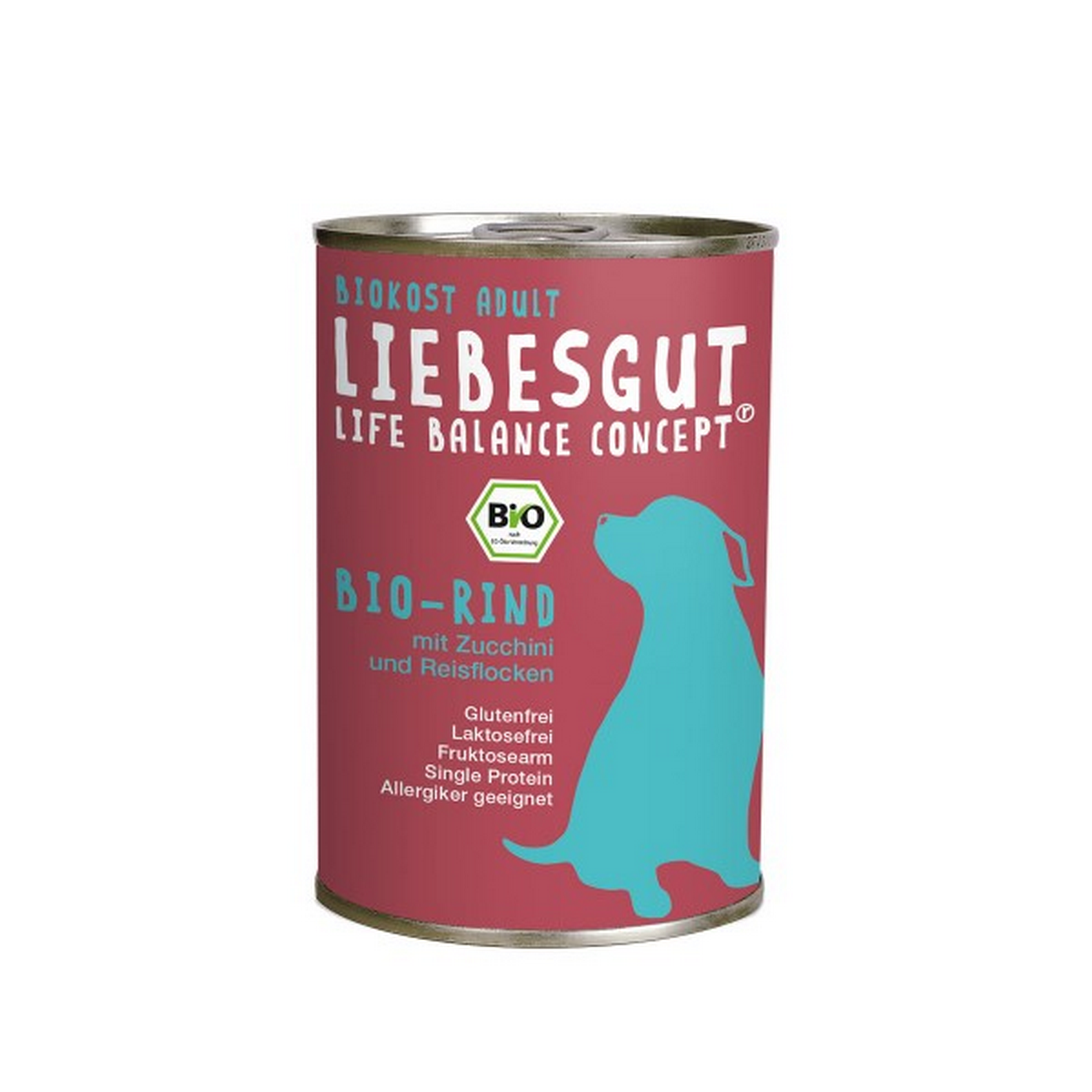 Hundenassfutter 'Biokost Adult' Rind, Zucchini und Reis 400 g + product picture