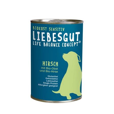 2. Bild von Hundenassfutter 'Biokost Sensitiv' Hirsch, Bio-Obst und Bio-Hirse 400 g