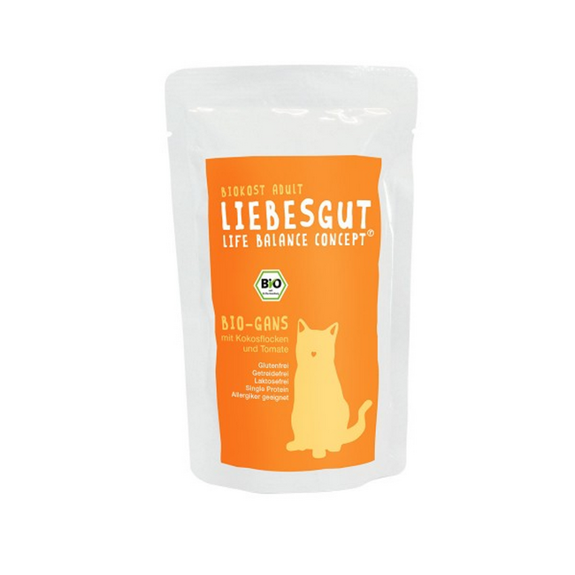 Bild von Katzennassfutter 'Biokost Adult' Gans, Kokos und Tomate 100 g