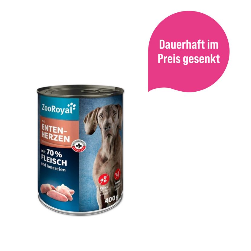 Hunde-Nassfutter mit Entenherzen 400 g
