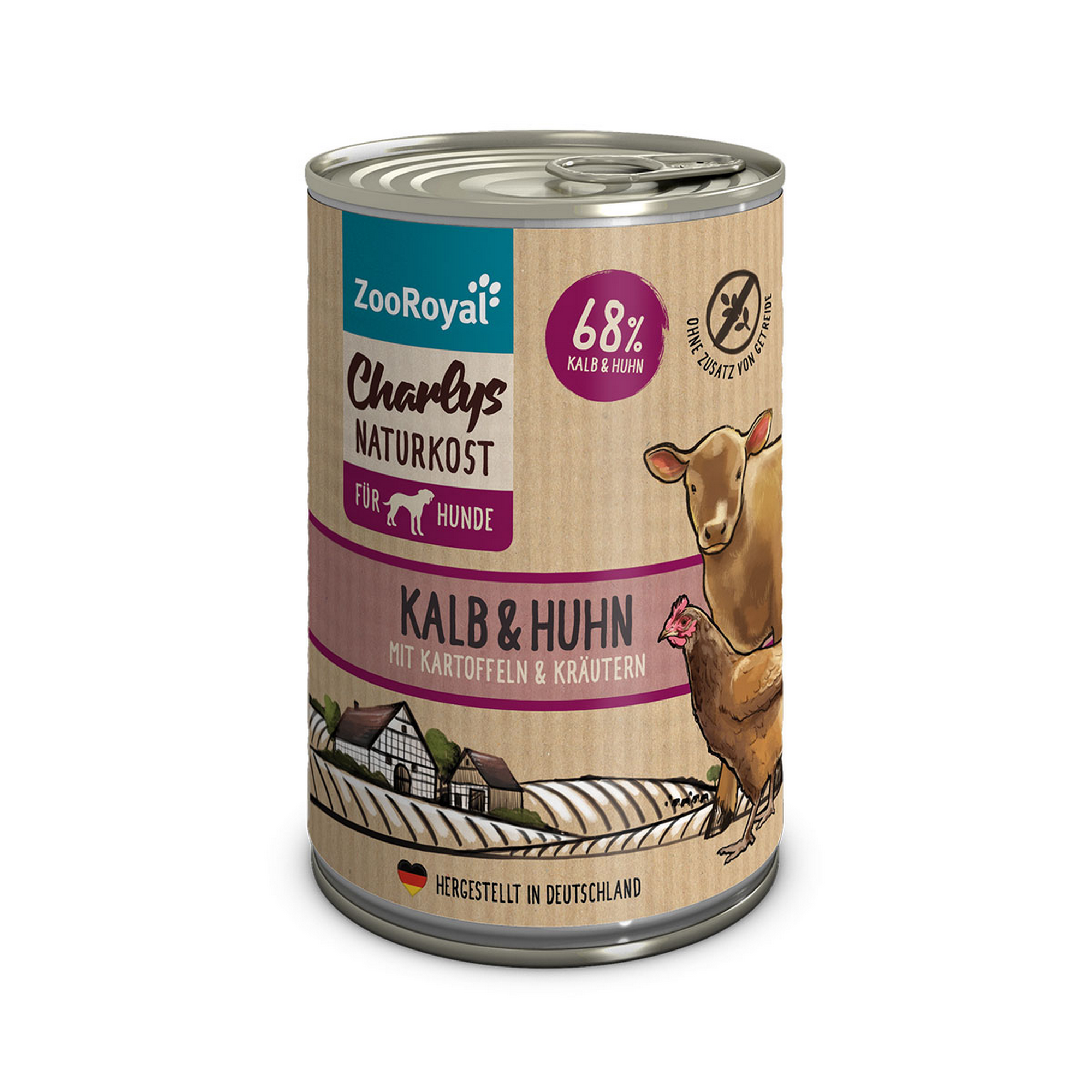 Charlys Naturkost Kalb, Huhn, Kartoffeln, Kräuter 400 g