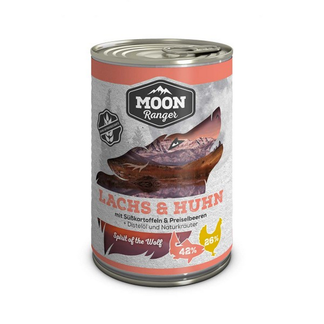 Bild von Hundenassfutter Lachs und Huhn mit Süßkartoffeln und Preiselbeeren 400 g