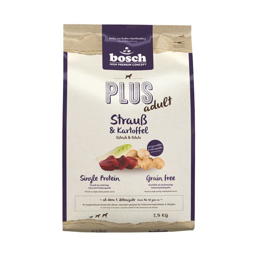 Hundefutter 'High Premium Concept Soft/Plus' Plus Strauß & Kartoffel 2,5 kg