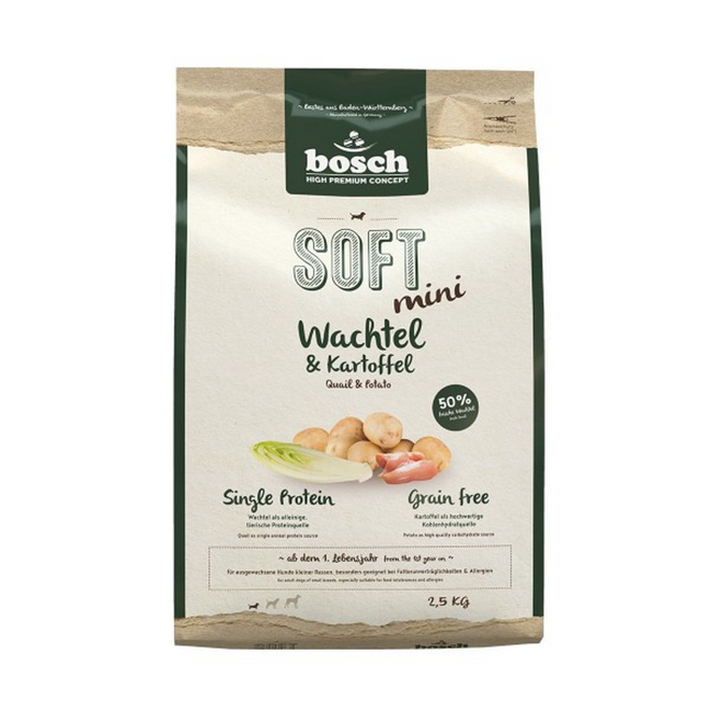 Bild von Hundetrockenfutter 'Soft Mini' Wachtel und Kartoffel 2,5 kg