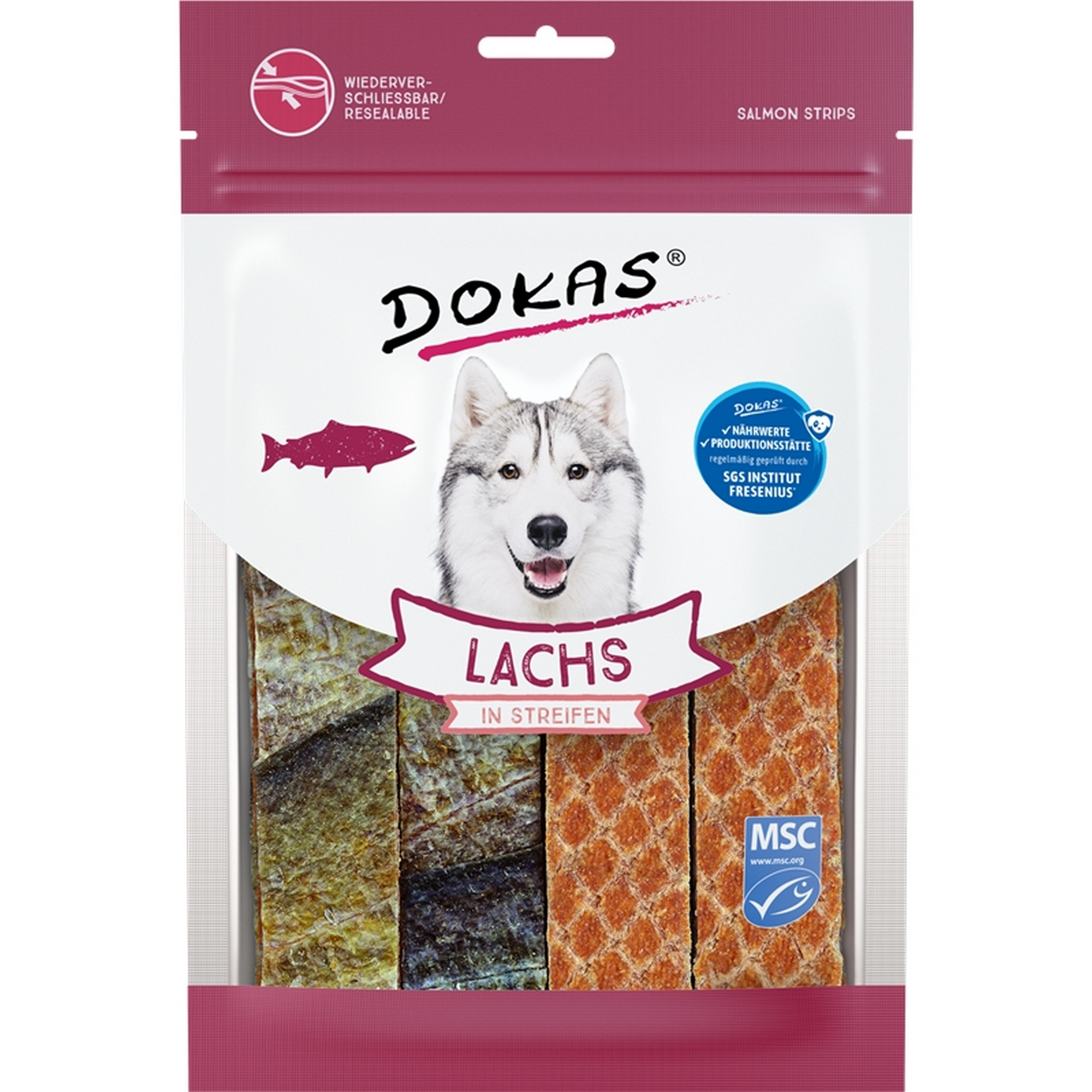 Hundefutter Lachs in Streifen 100 g