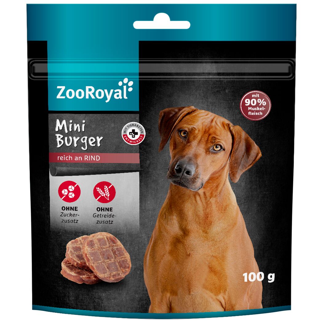 Hundesnack 'Mini Burger reich an Rind' 100 g