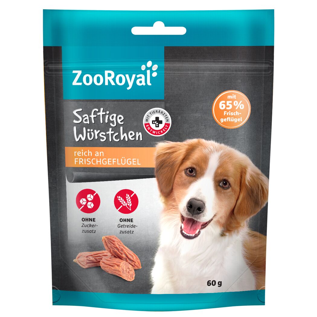 Hundesnack 'Saftige Würstchen' 60 g