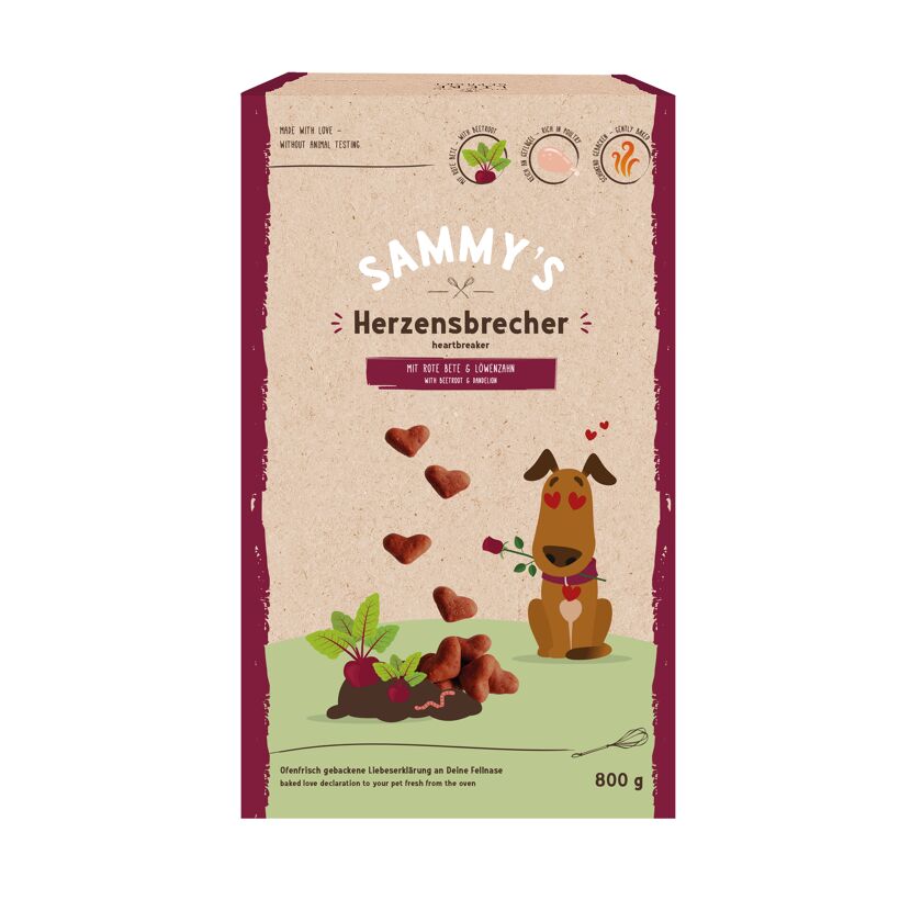 Hundesnack 'Herzensbrecher' Rote Beete und Löwenzahn 800 g