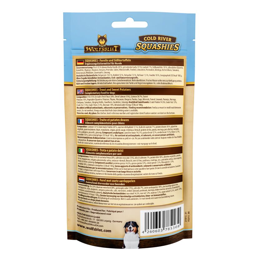 Hundesnack 'Squashies Cold River' Adult 100 g
