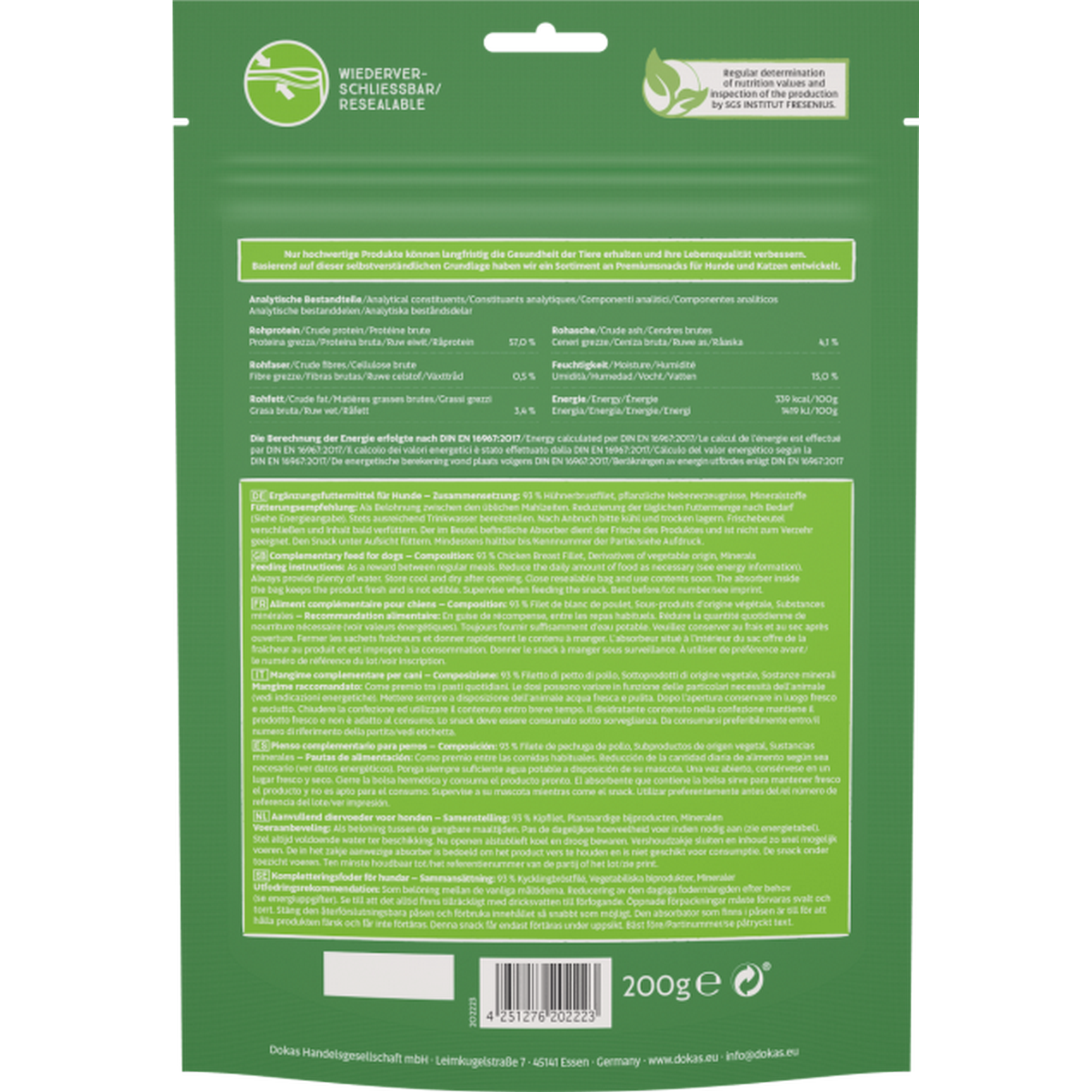 Dog Snack Hühnerbrustfilet in Stückchen 200 g