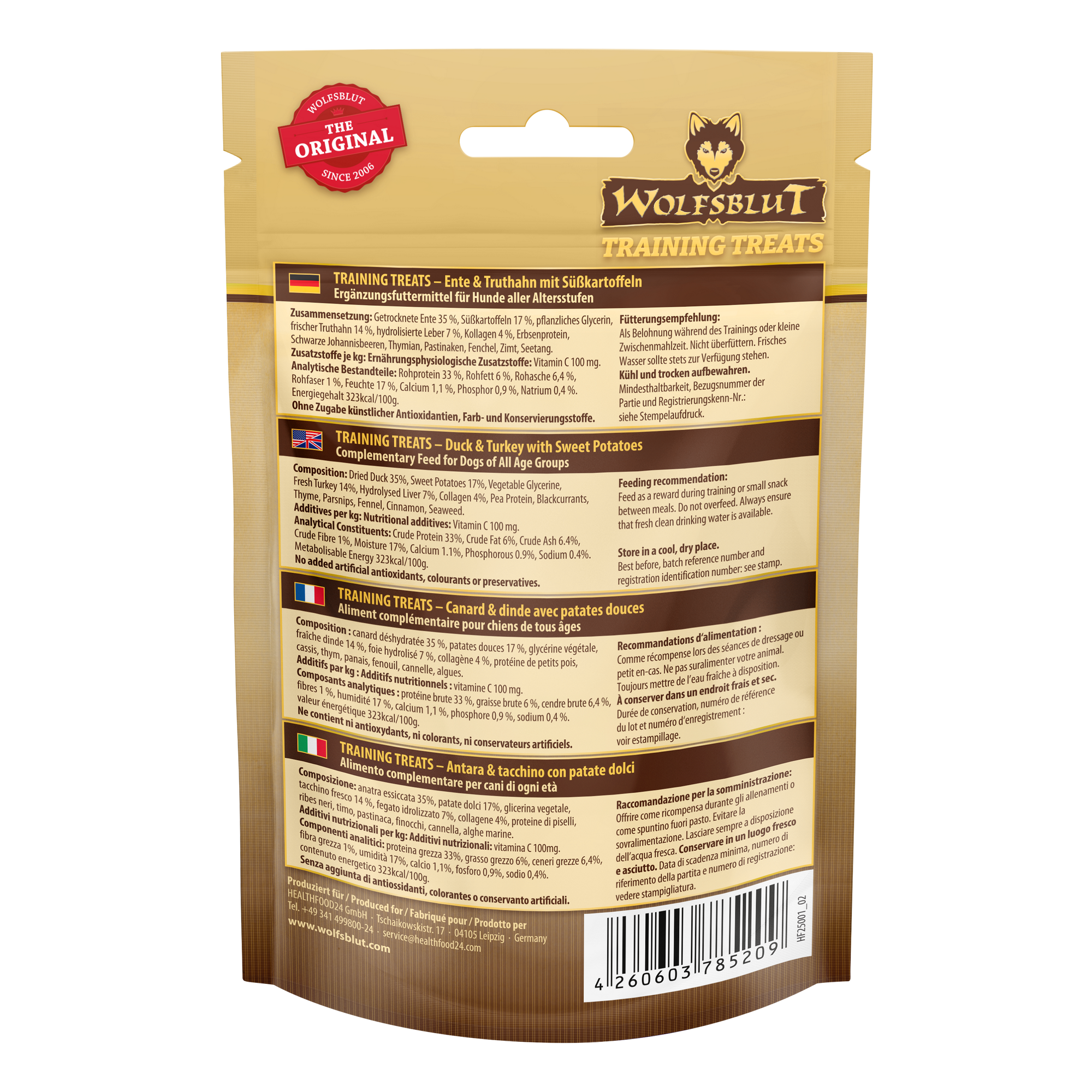 Hundesnack 'Training Treats Wild Duck & Turkey' 70 g
