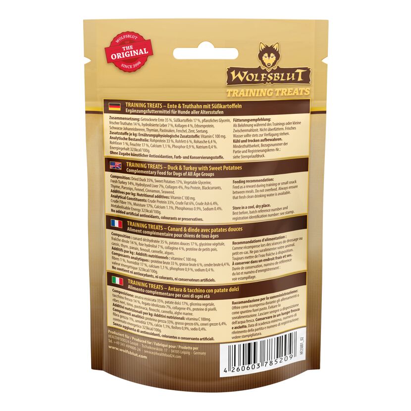Hundesnack 'Training Treats Wild Duck & Turkey' 70 g