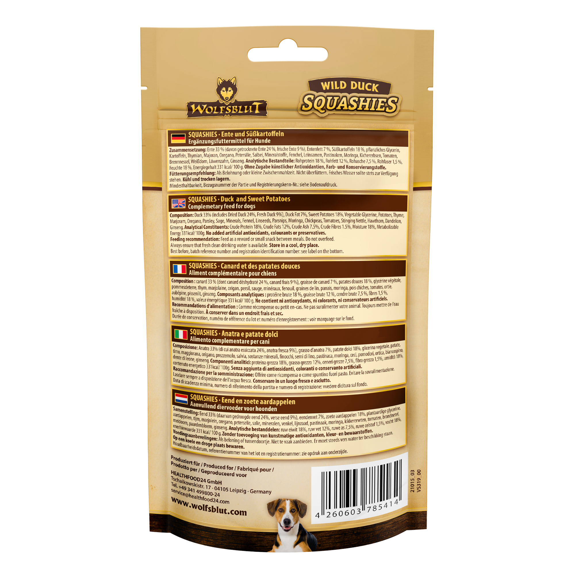Hundesnack 'Squashies Wild Duck' Adult 100 g
