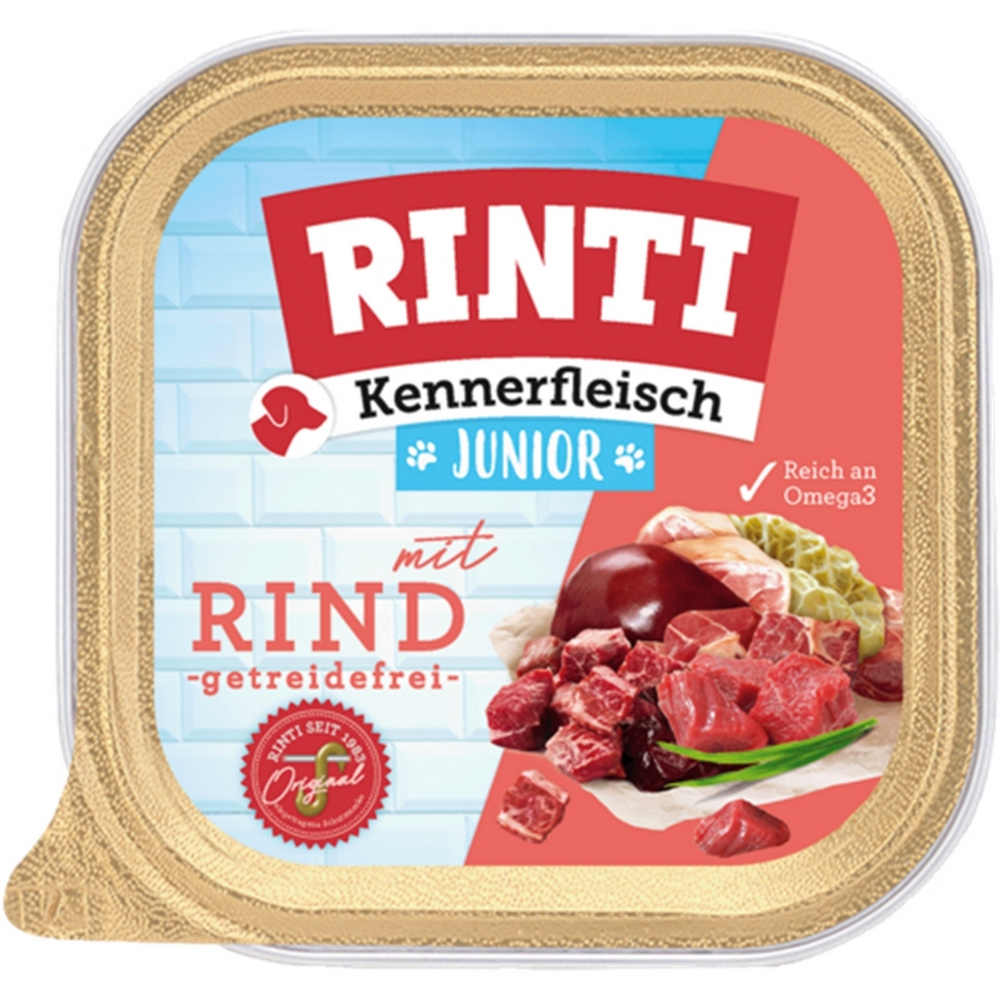 Hundefutter 'Kennerfleisch Plus' Junior mit Rind Dose 300 g