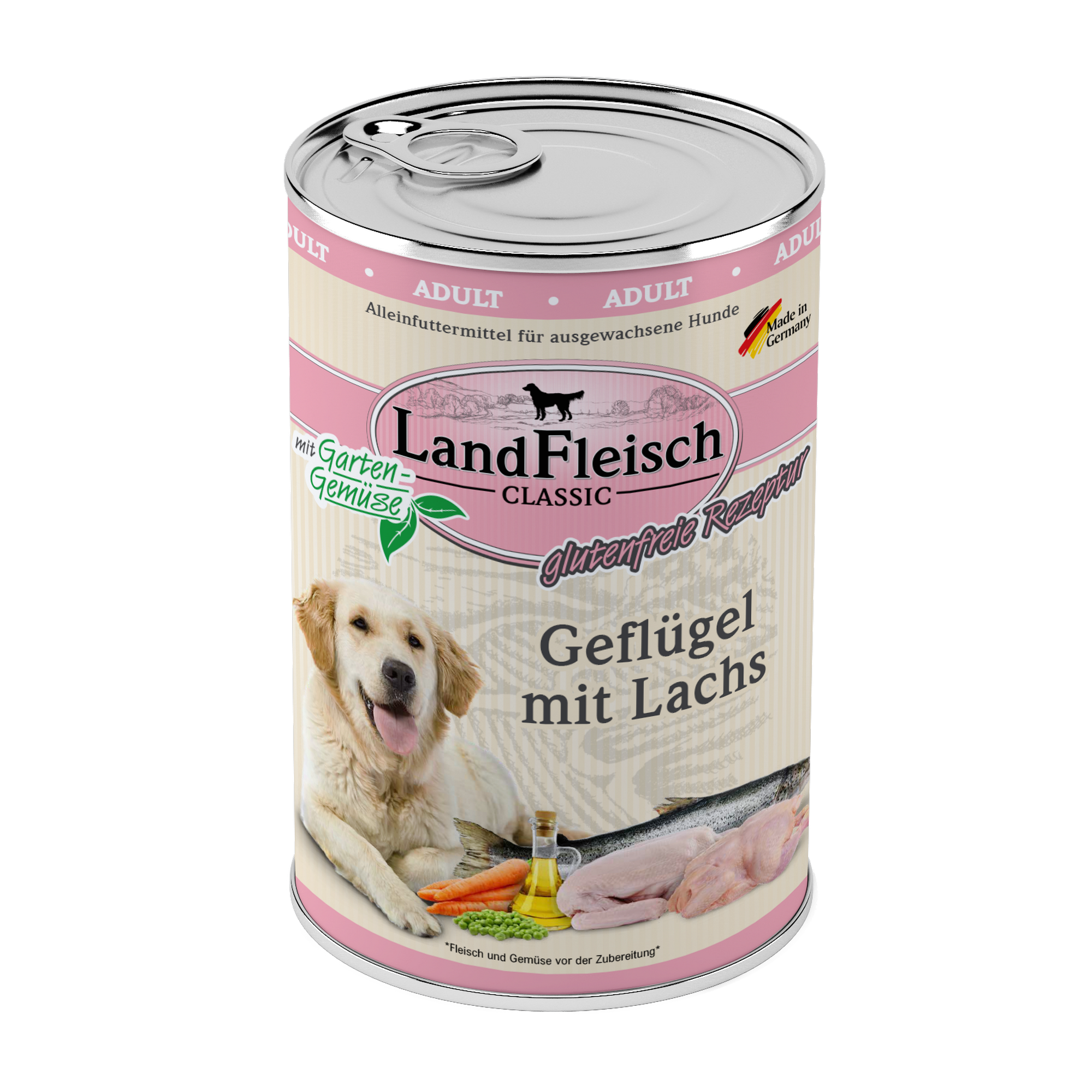 Hundefutter 'Classic' Geflügel, Lachs 400 g