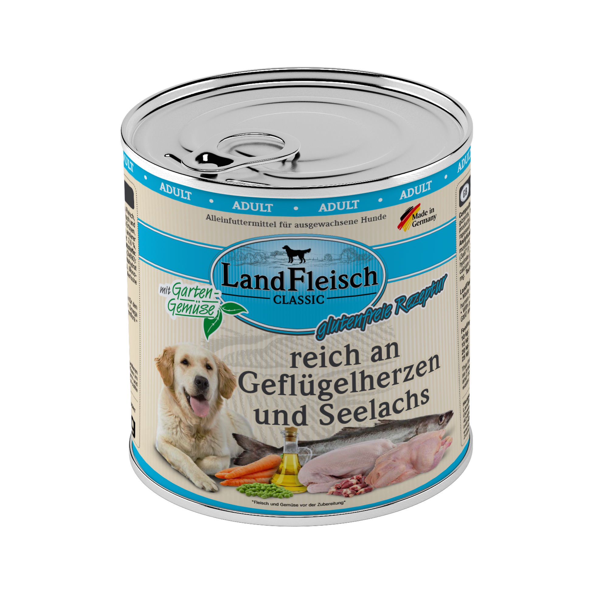 Hundefutter 'Classic' Geflügelherz & Seelachs 800 g