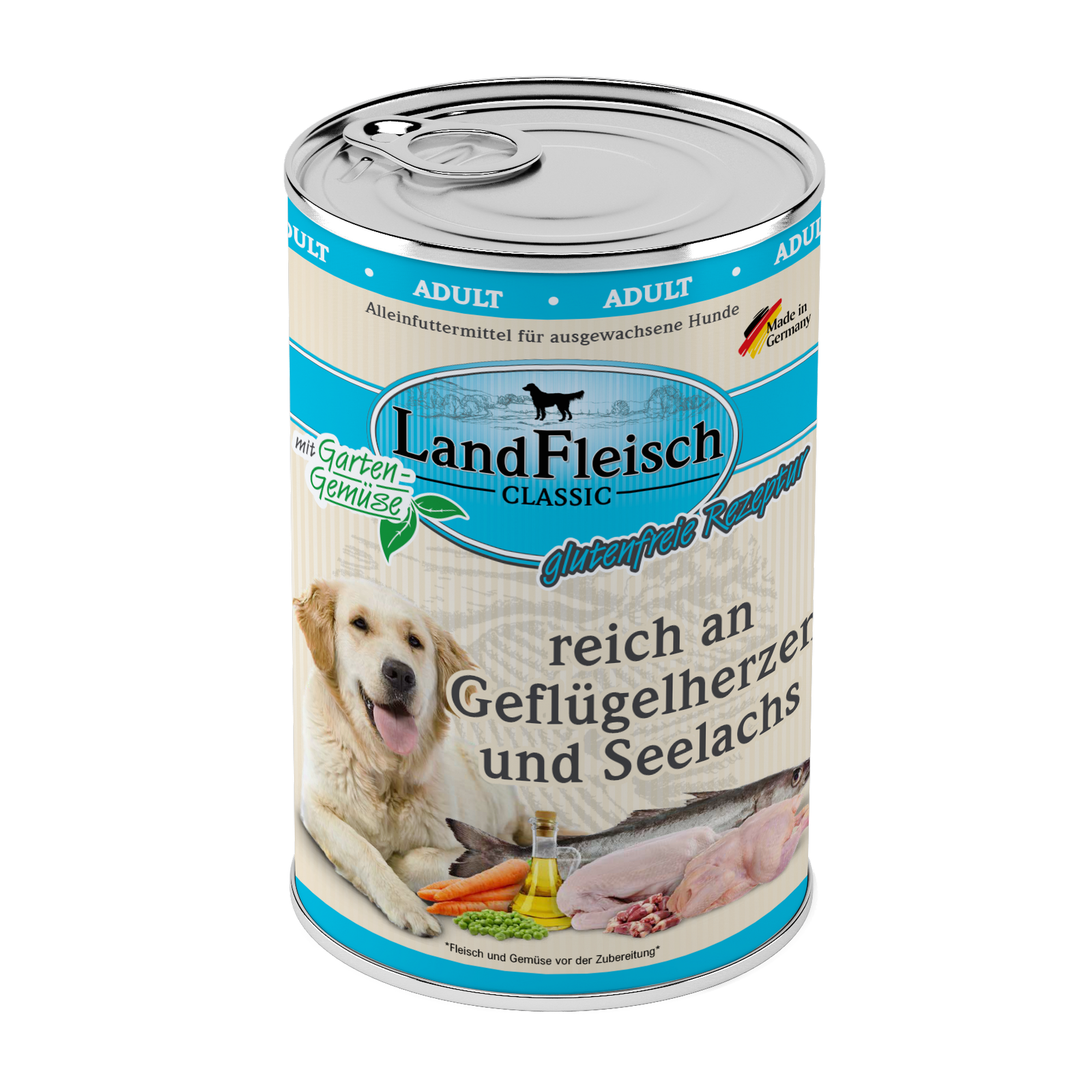 Hundefutter 'Classic' Geflügelherz & Seelachs 400 g