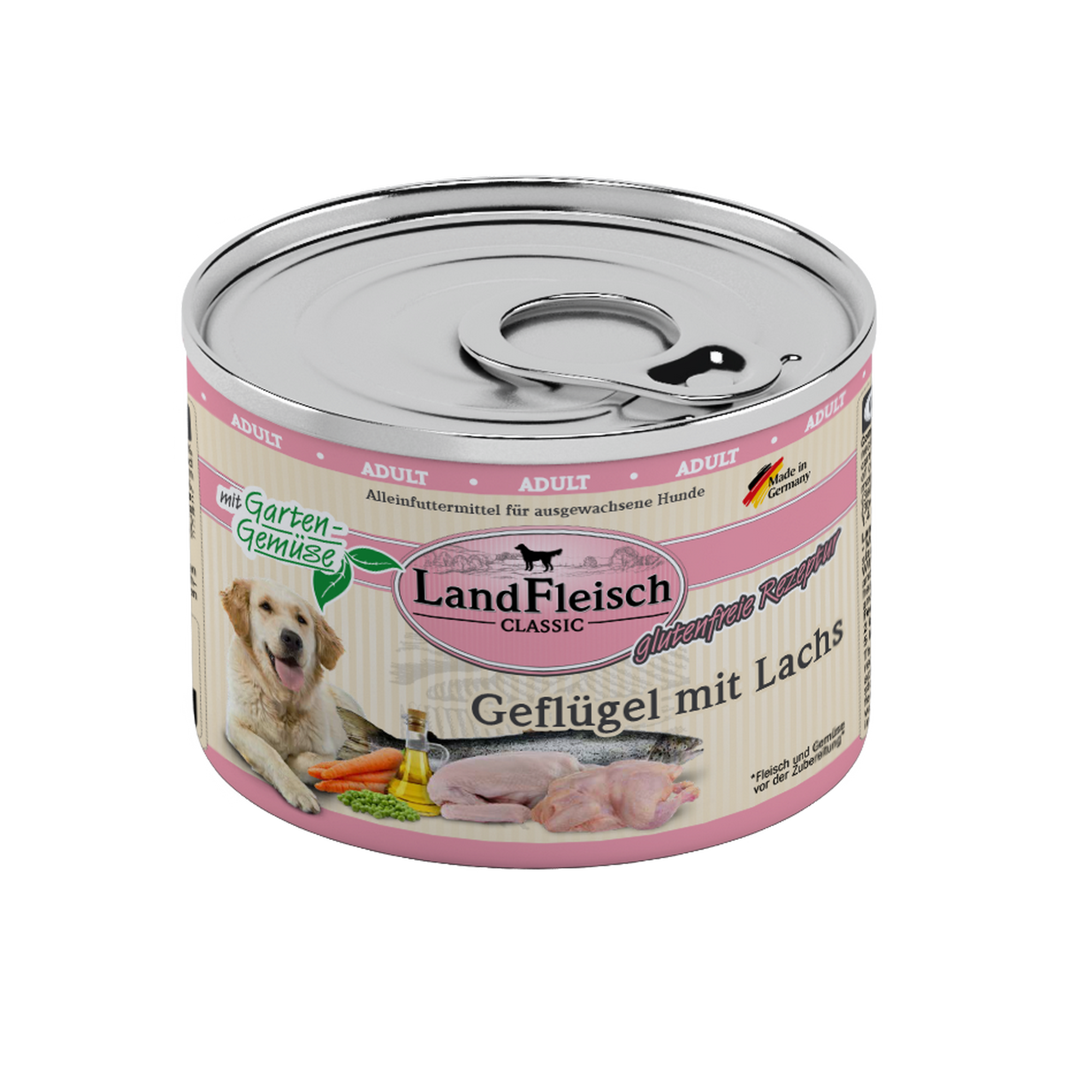 Hundefutter 'Classic' Geflügel, Lachs 195 g