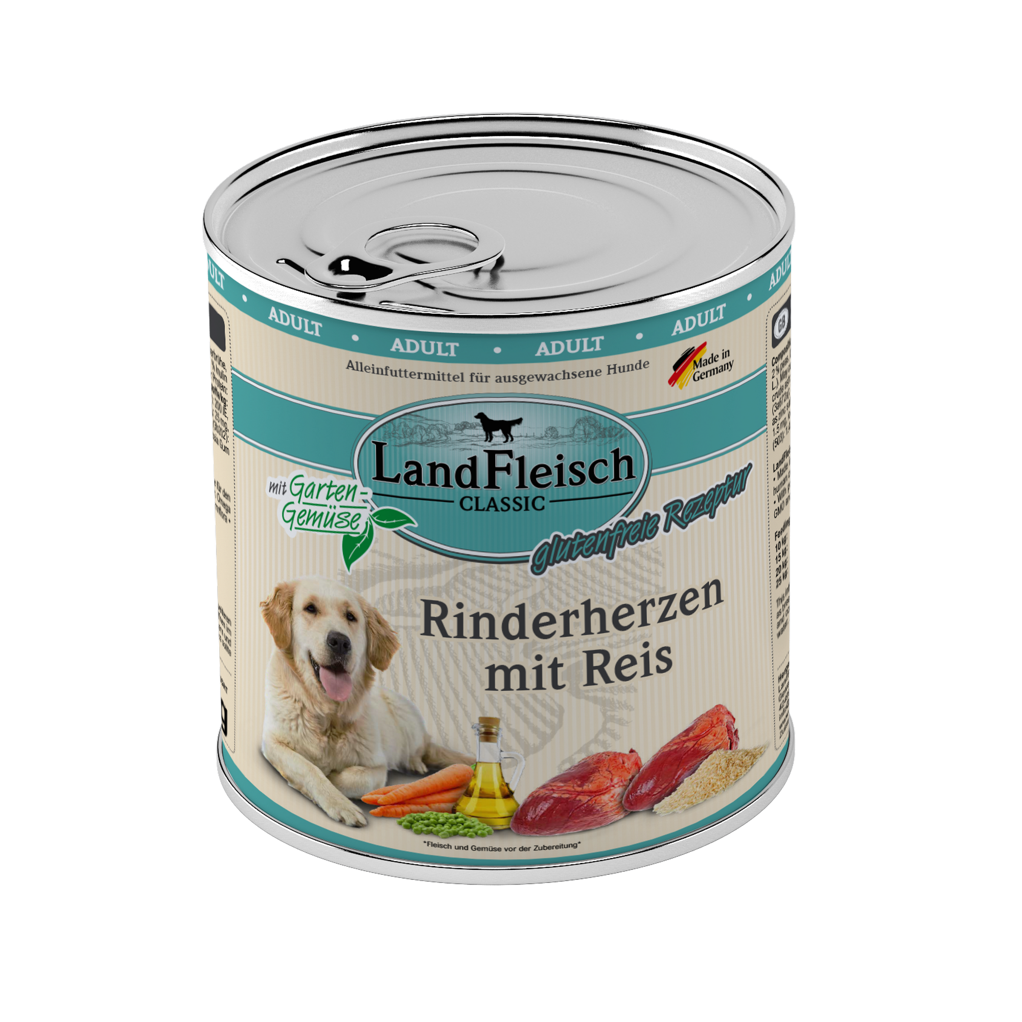 Hundefutter 'Classic' Rinderherz mit Reis 800 g
