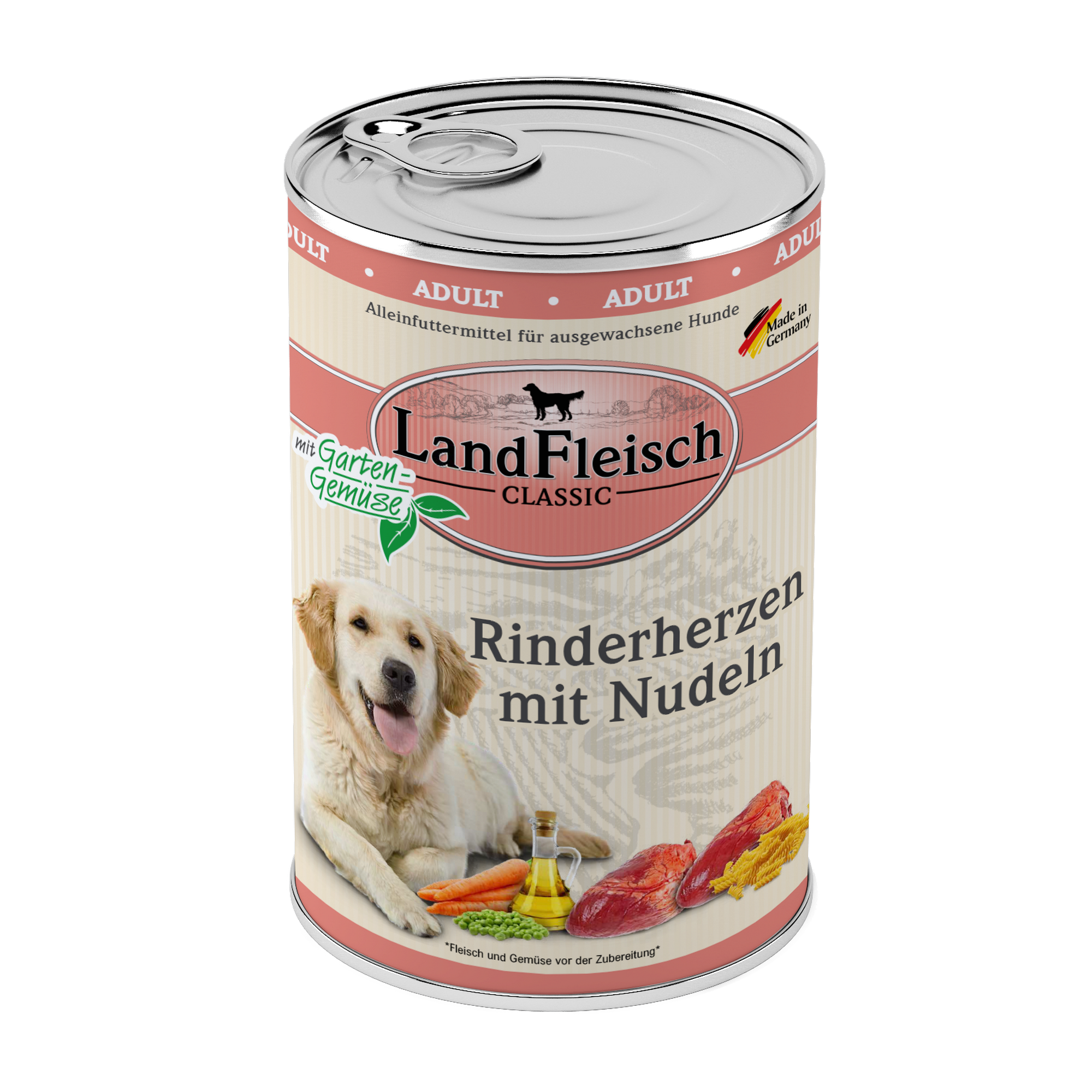 Hundefutter 'Classic' Rinderherz, Nudeln 400 g