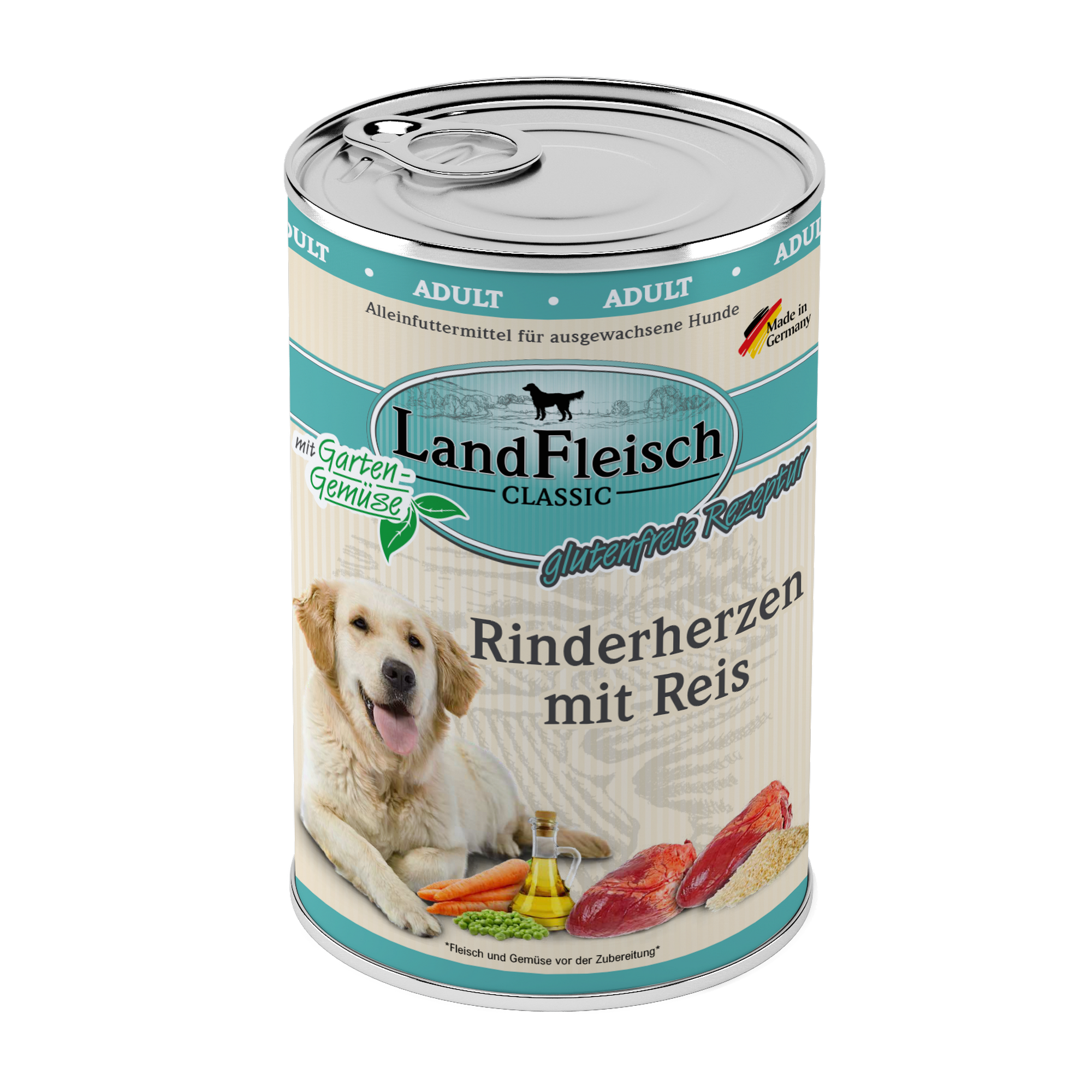 Hundefutter 'Classic' Rinderherz, Reis 400 g