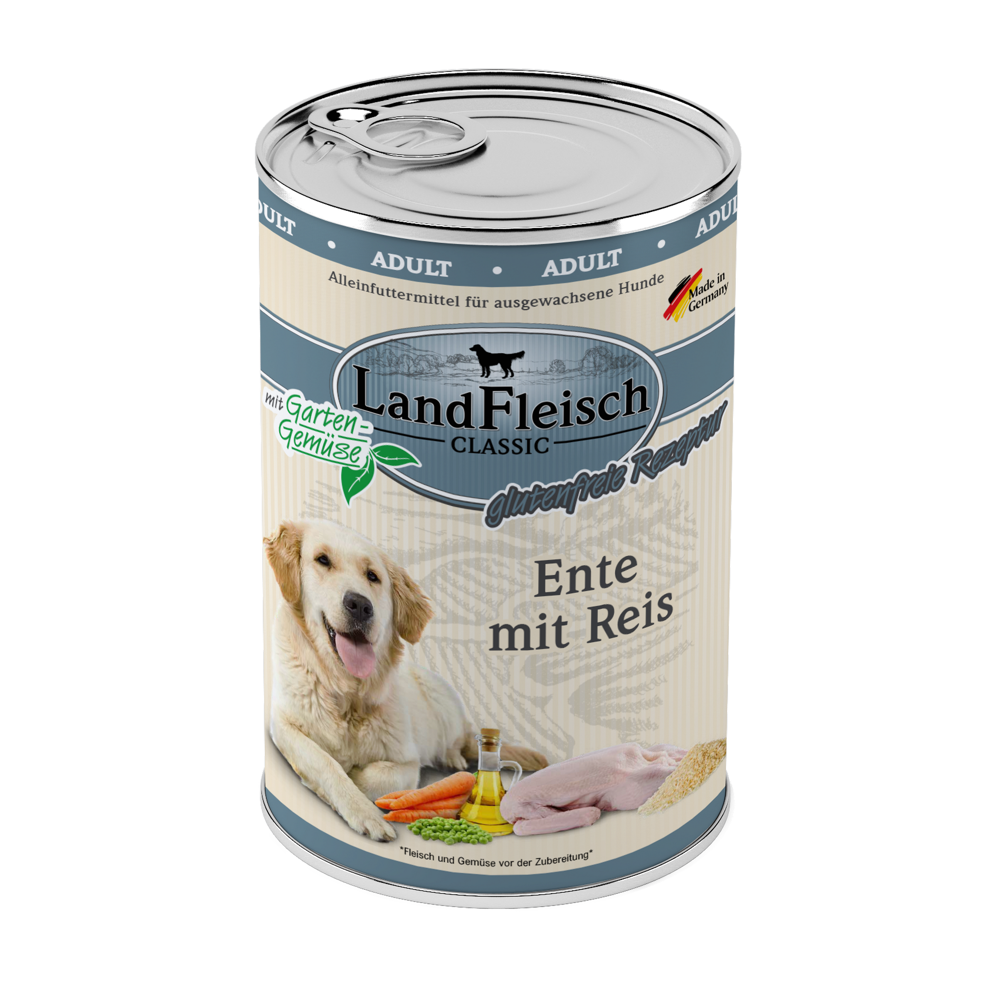 Hundefutter 'Classic' Ente, Reis 400 g