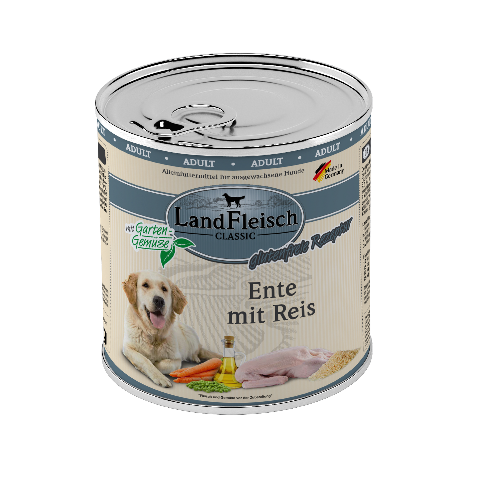 Hundefutter 'Classic' Ente, Reis 800 g