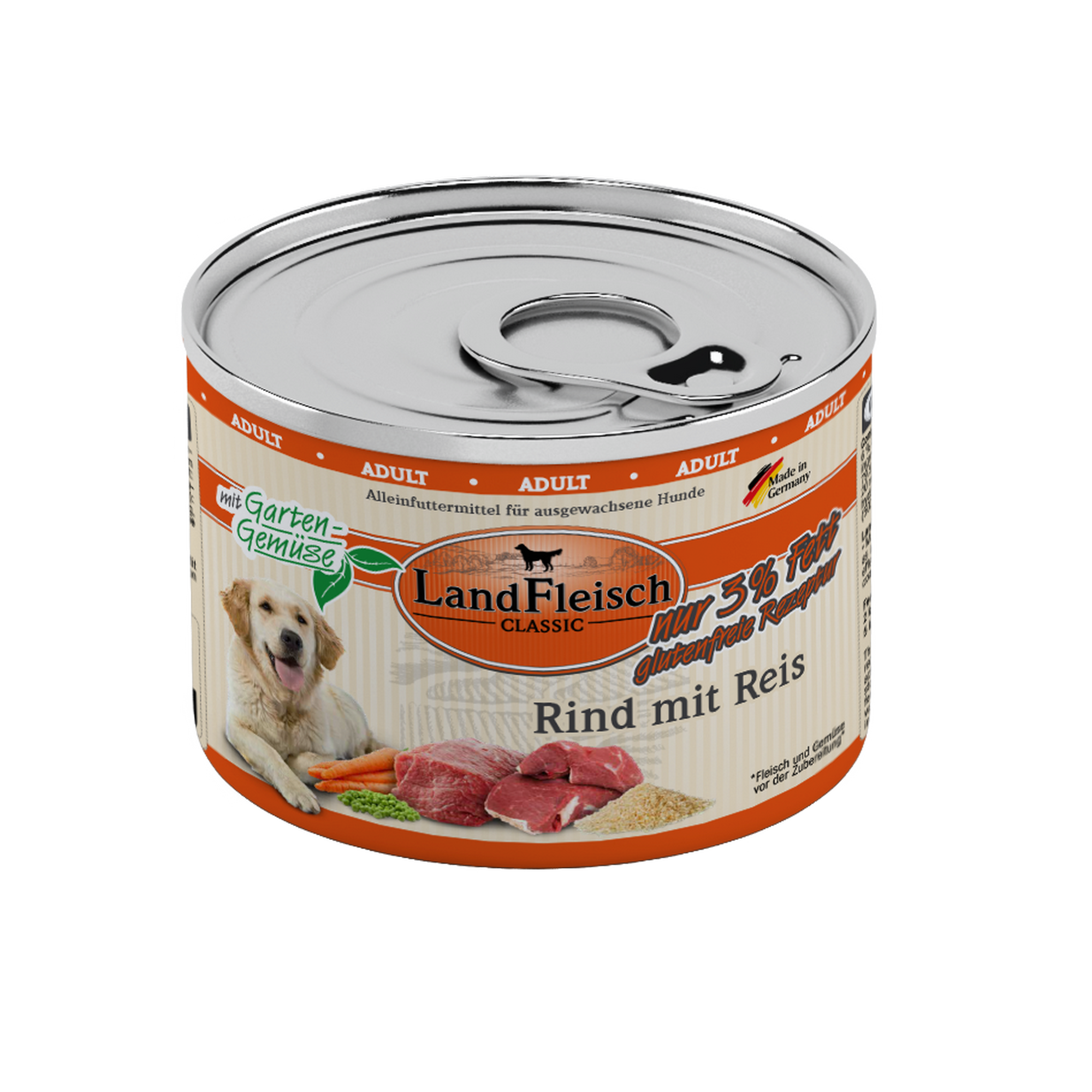 Hundefutter 'Classic' Rind mit Reis 195 g