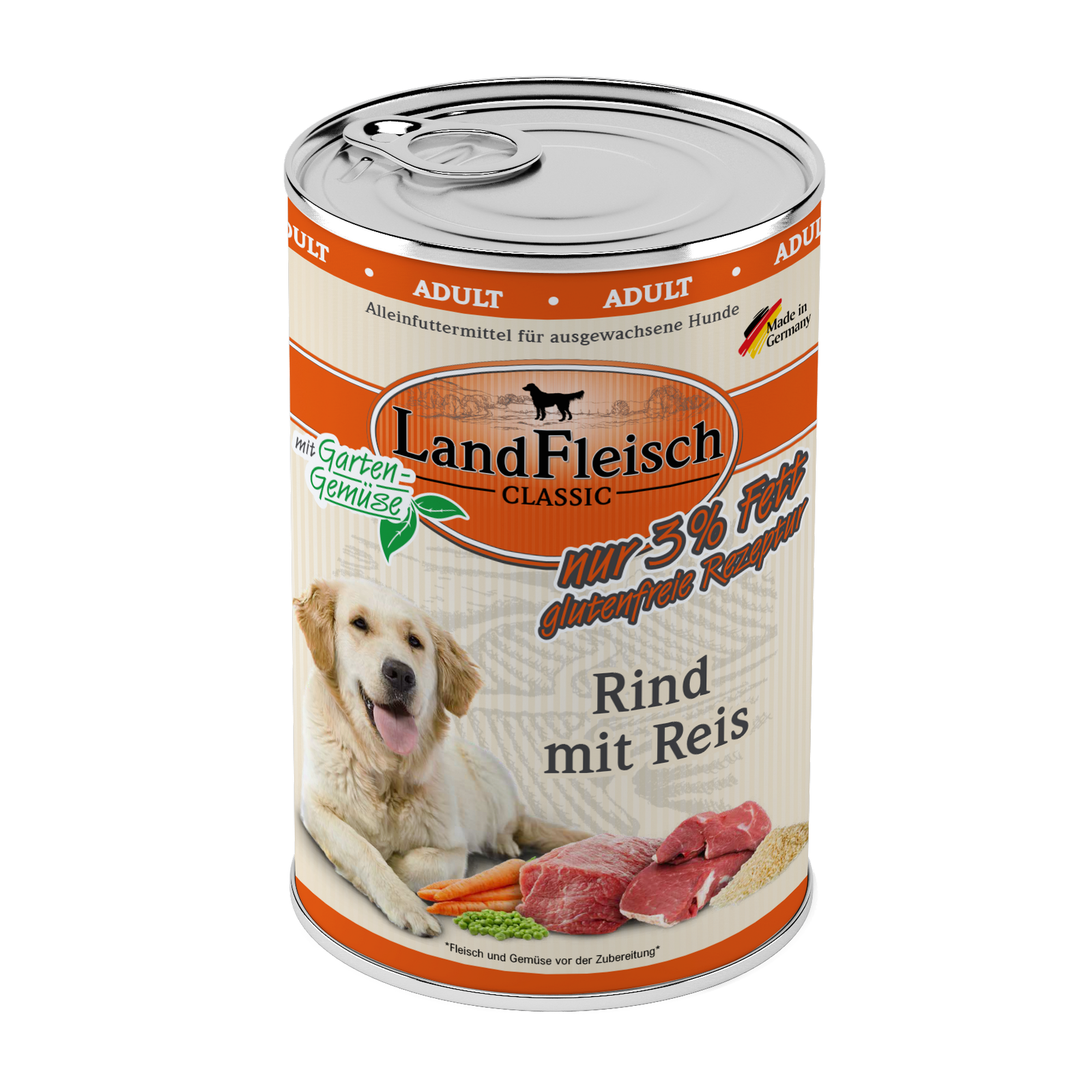 Hundefutter 'Classic' Rind, Reis 400 g