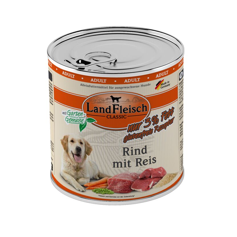 Hundefutter 'Classic' Rind mit Reis 800 g