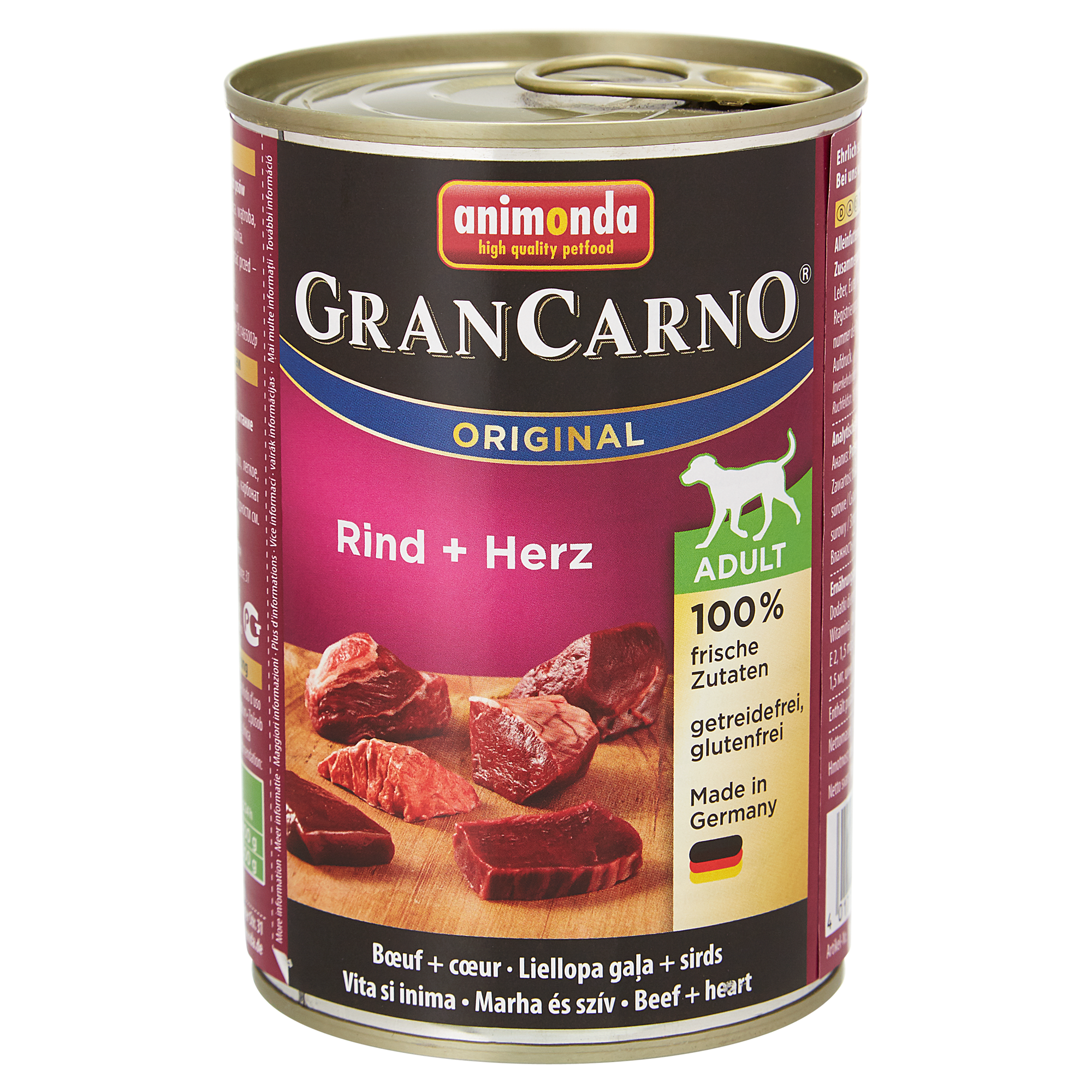 Hundenassfutter "Gran Carno" Original mit Rind/Herz 400 g + product picture