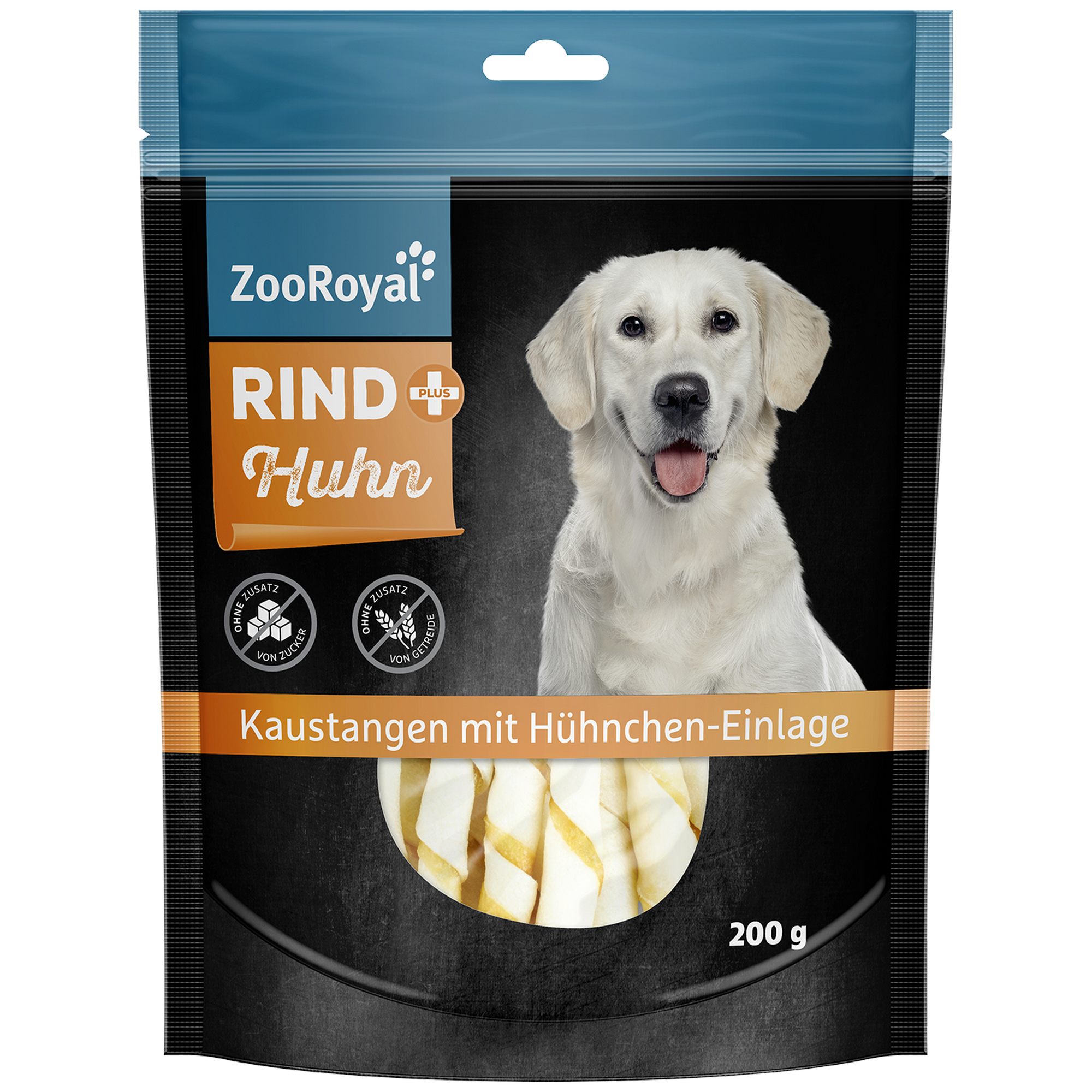 Hundesnack 'Rind+ Kaustange Hühnchen-Einlage' 200 g