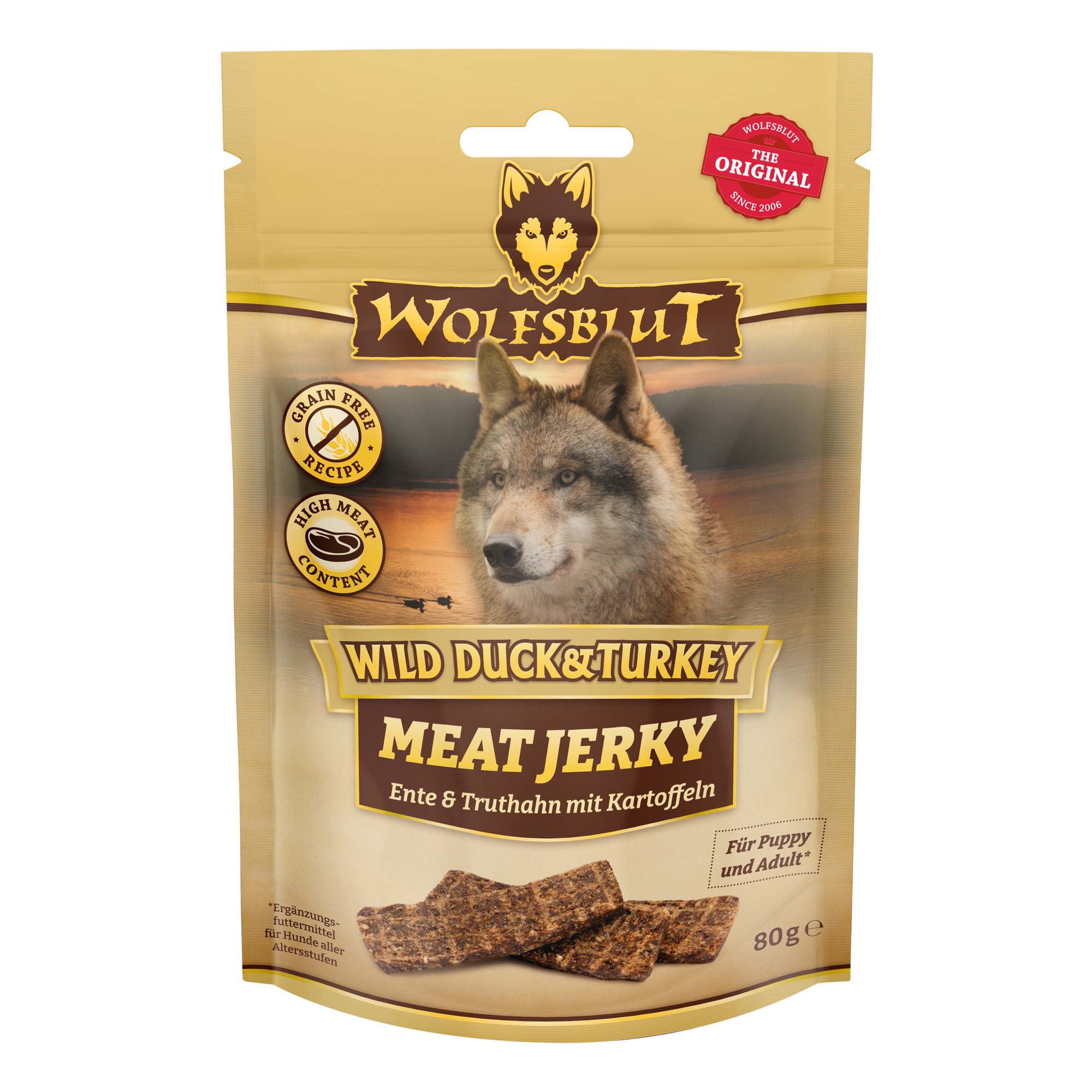 Hundesnack 'Meat Jerky Wild Duck & Turkey' Adult 80 g