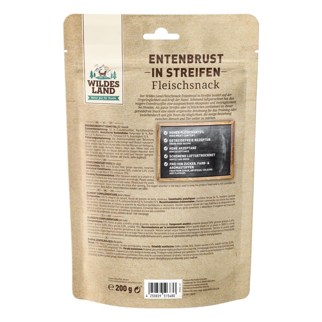 Hundesnack 'Fleischsnacks Entenbrust in Streifen' 200 g