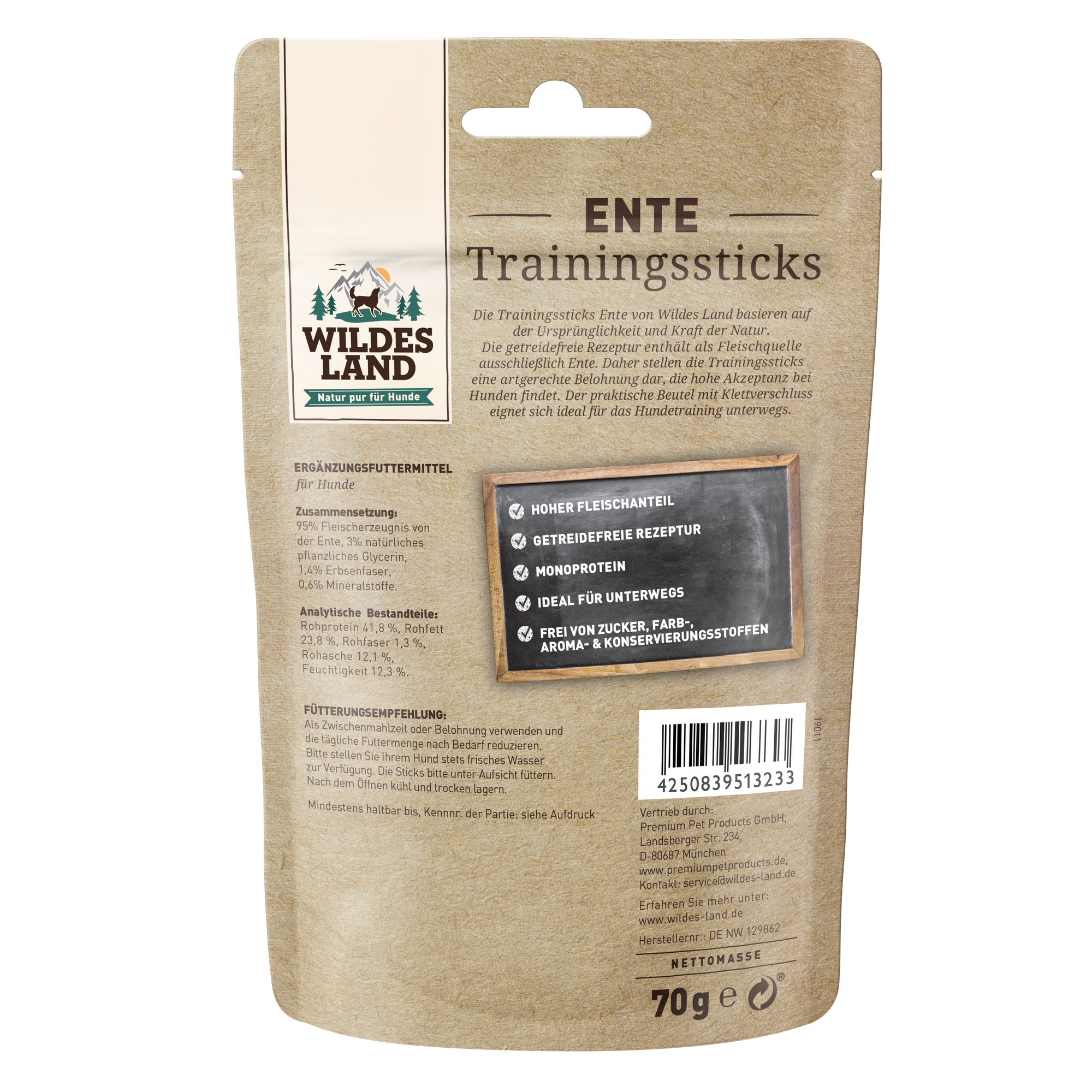 Hundesnack 'Trainingssticks Ente' 70 g