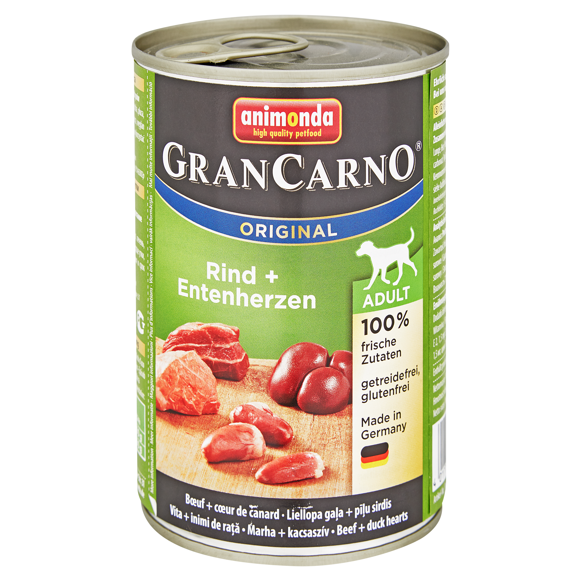 Hundenassfutter "Gran Carno" Orginal mit Rind/Entenherzen 400 g + product picture