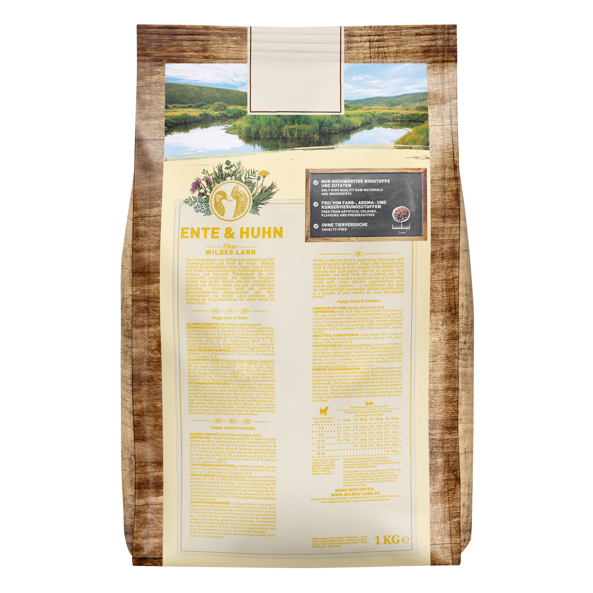 Hundetrockenfutter 'Ente & Huhn' Puppy 1 kg