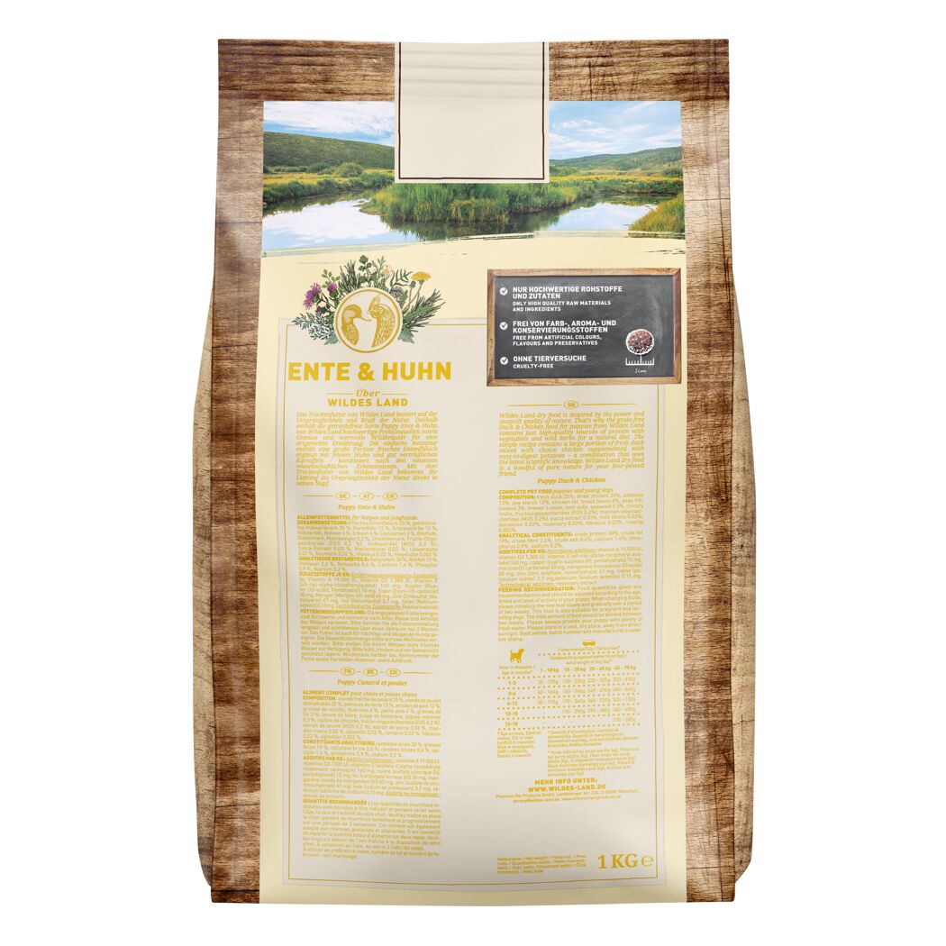 Hundetrockenfutter 'Ente & Huhn' Puppy 1 kg
