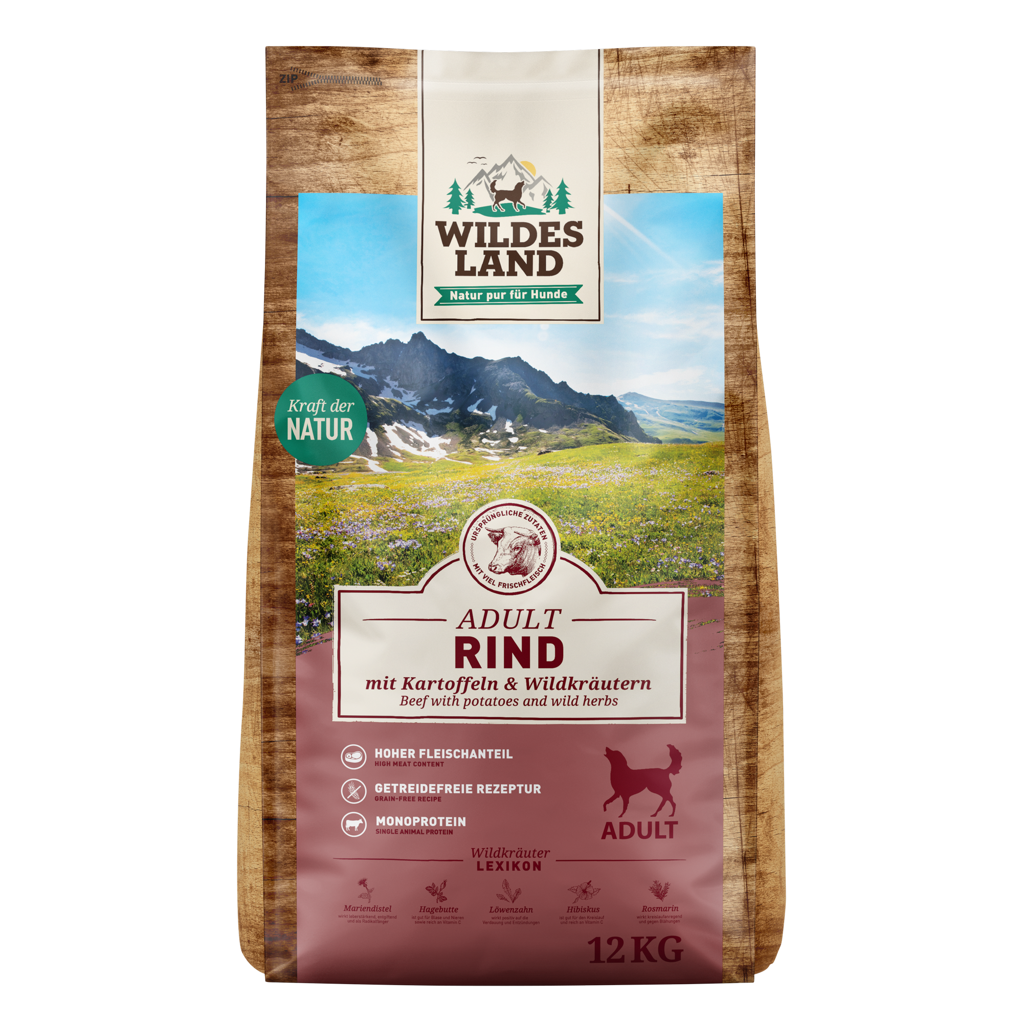 Hundesnack 'Rind mit Kartoffeln und Wildkräutern' Adult 12 g