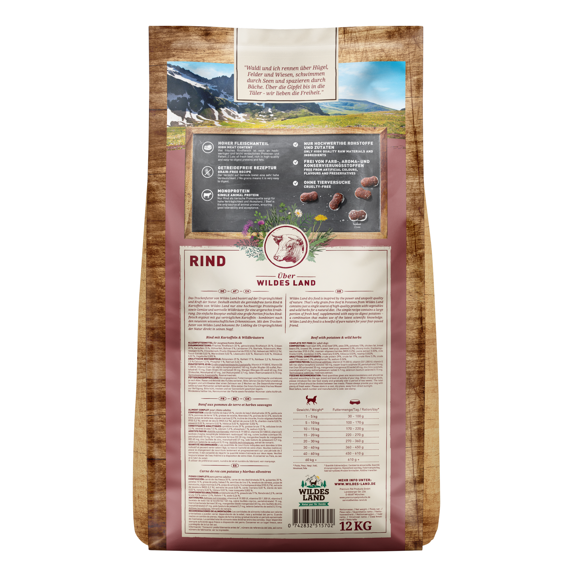 Hundesnack 'Rind mit Kartoffeln und Wildkräutern' Adult 12 g