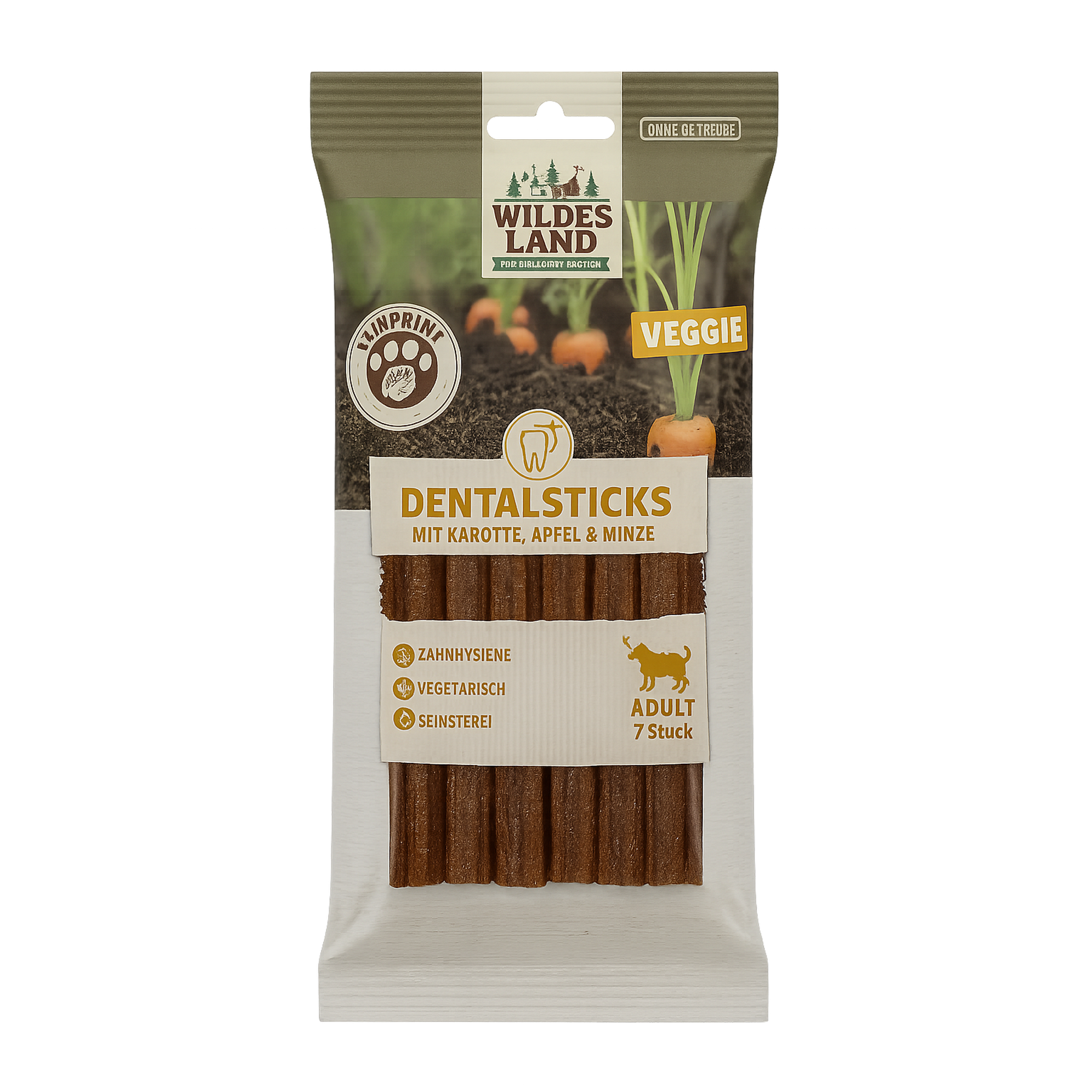 Hundetrockenfutter 'Veggie Dentalsticks mit Karotte' 180 g