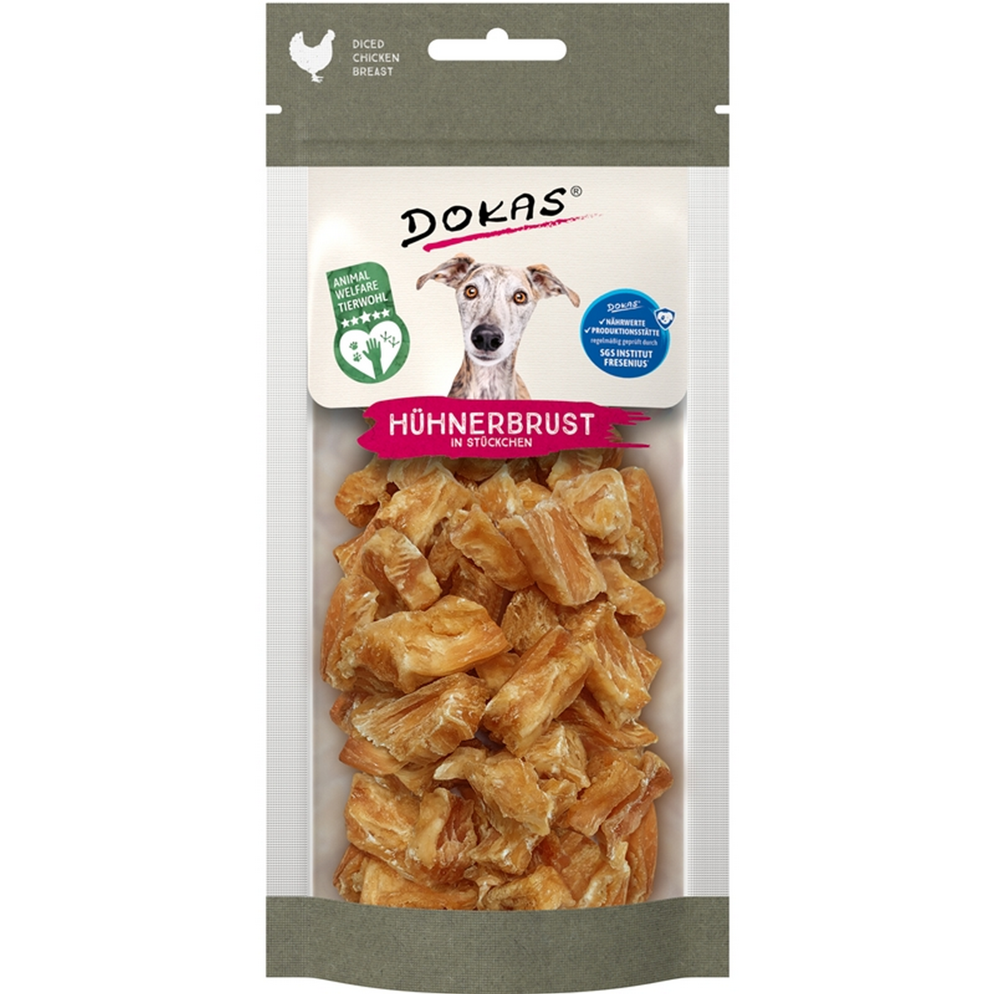 Hundefutter Hühnerbruststücke 50 g