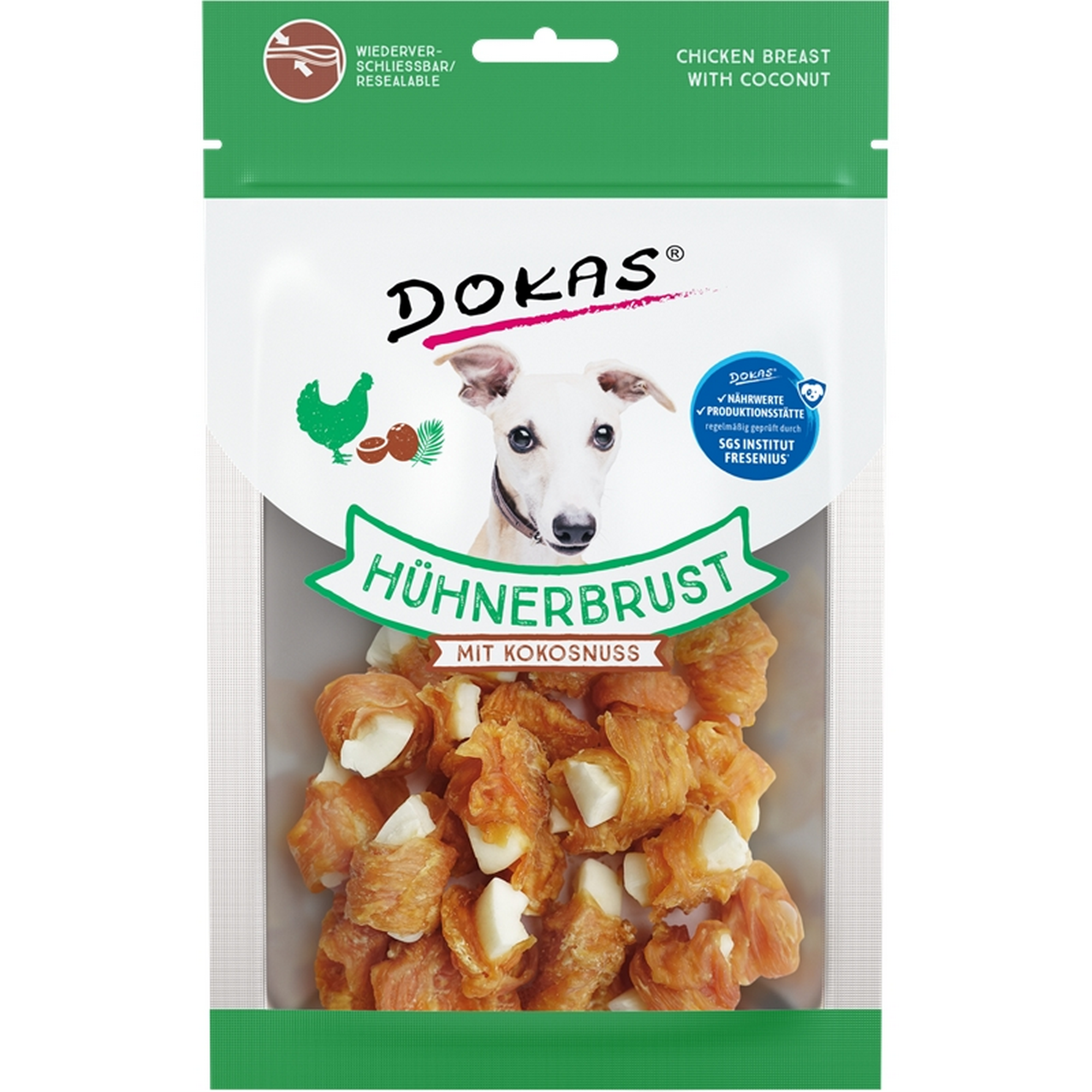 Hundefutter Hühnerbrust Kokosnuss 60 g