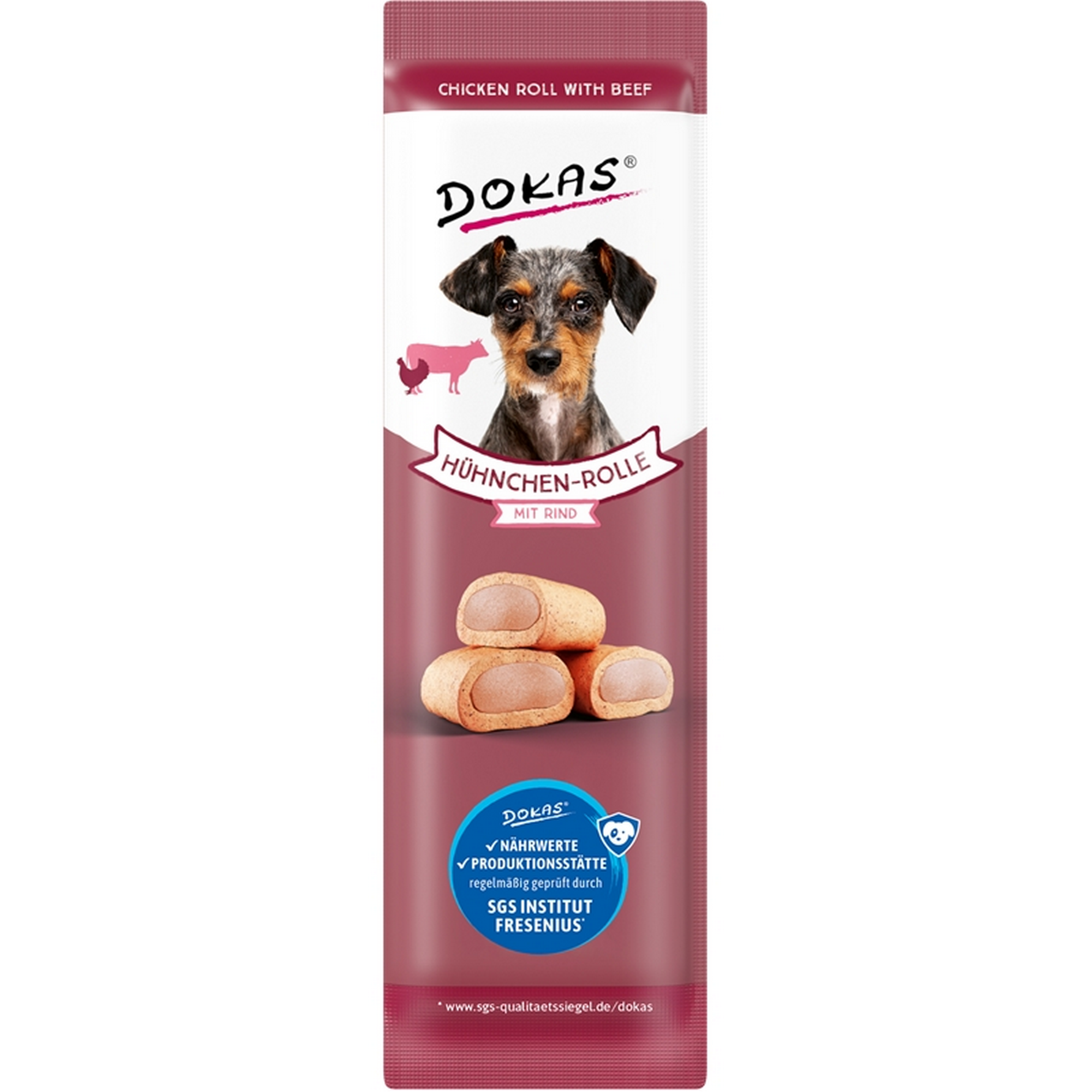 Hundefutter Hühnerrolle Rind 10 g