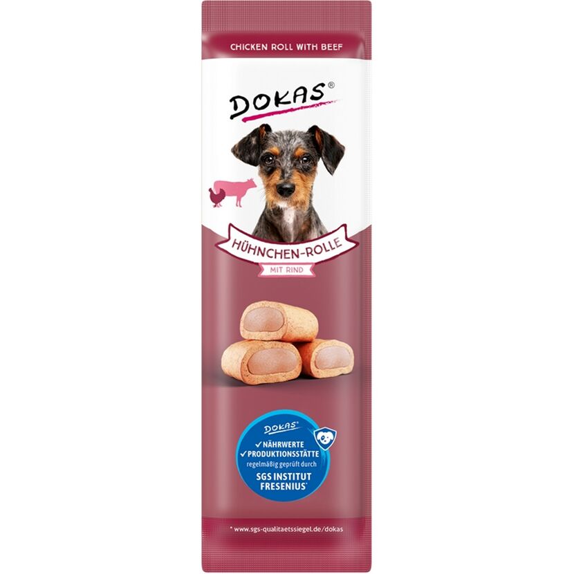 Hundefutter Hühnerrolle Rind 10 g