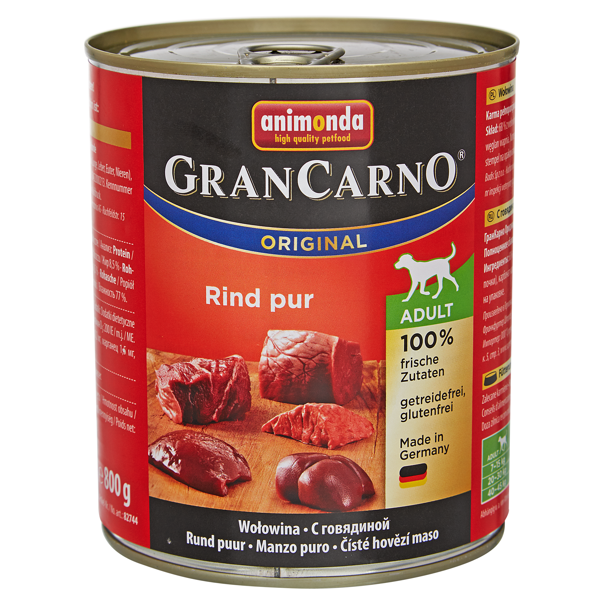 Hundenassfutter "Gran Carno" Original Rind pur 800 g + product picture