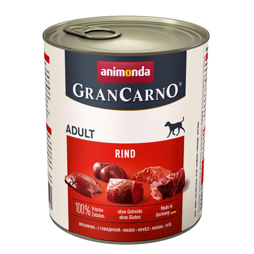 Hundefutter 'granCarno' Adult Rind 800 g